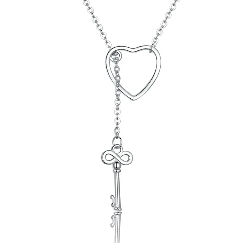 N15 Serce kluczyk naszyjnik srebro 925
