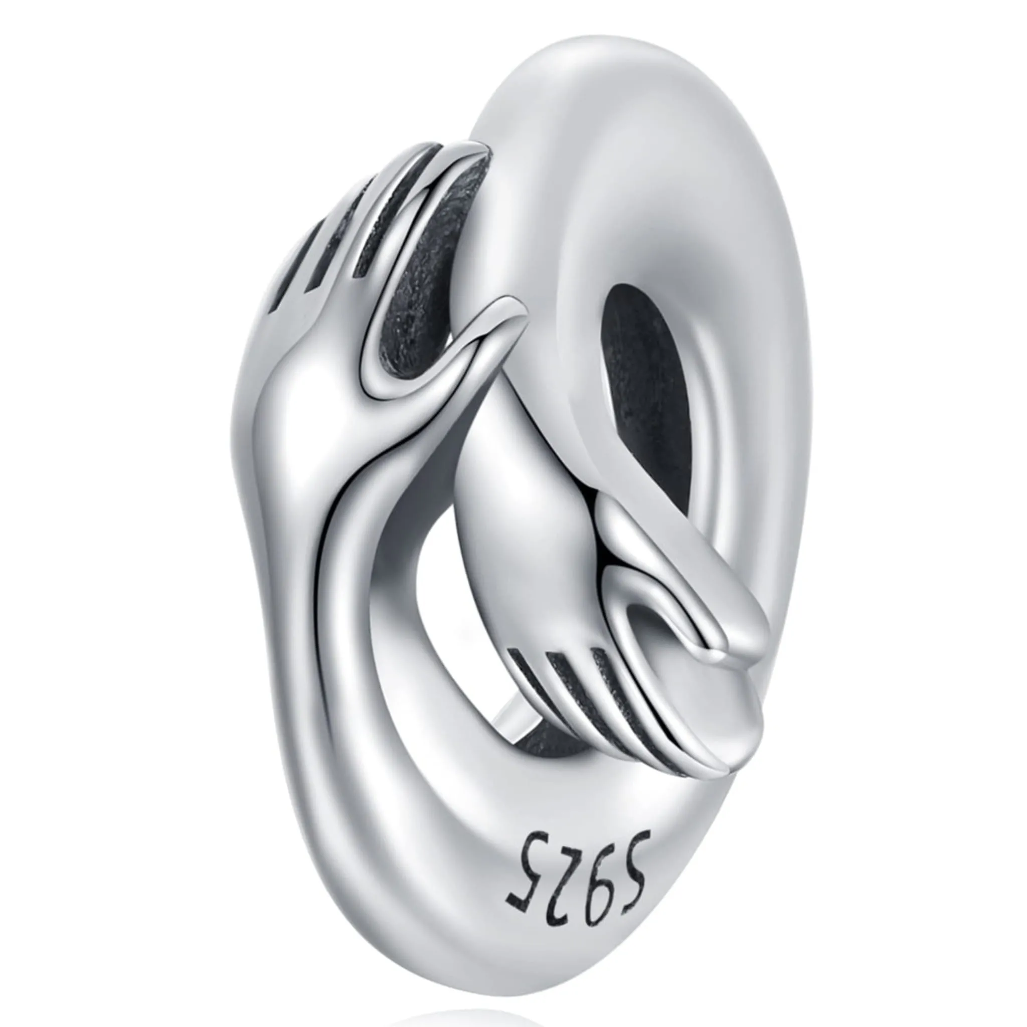 Srebrny charms uścisk dłoni beads charms srebro 925