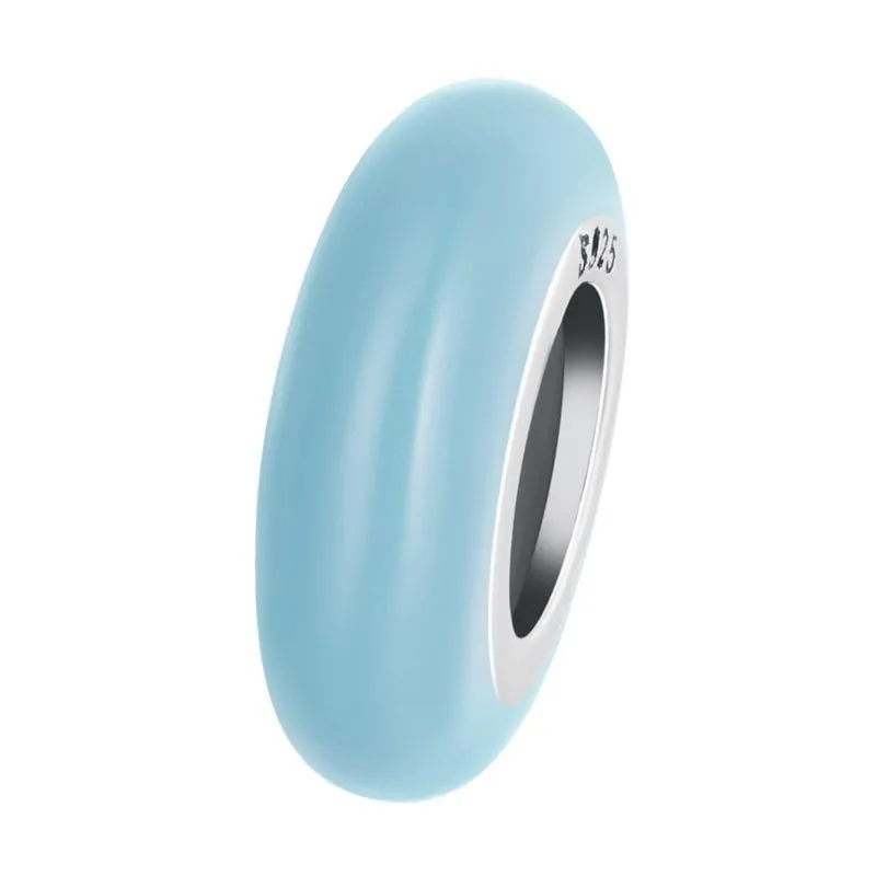 Błękitny stoper charms srebrny koralik modułowy