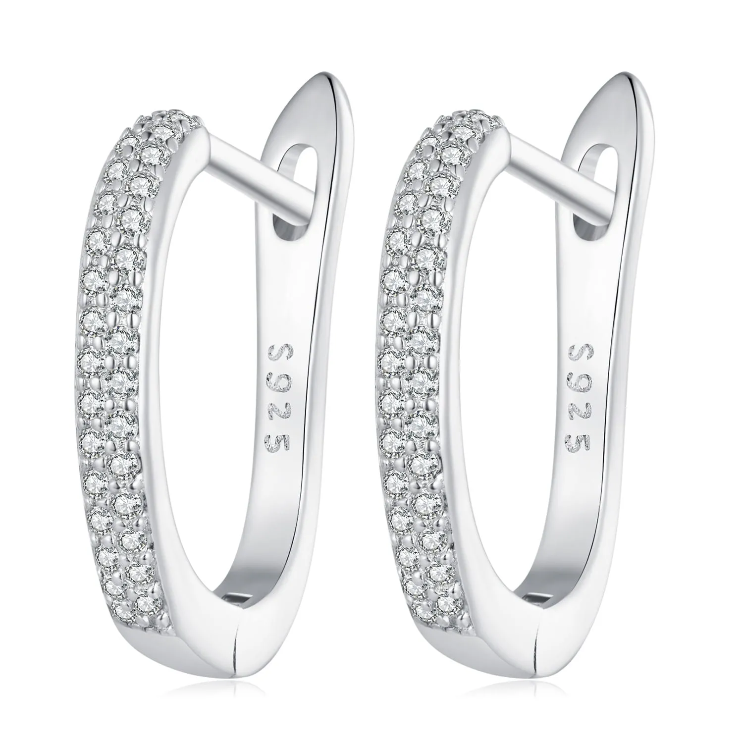 K301 Kolczyki bigle zamykane srebro 925 kryształki