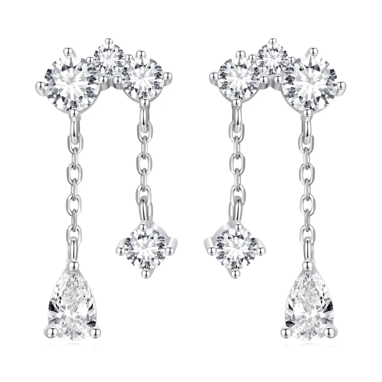 K326 Wiszące kryształy srebrne kolczyki sztyfty