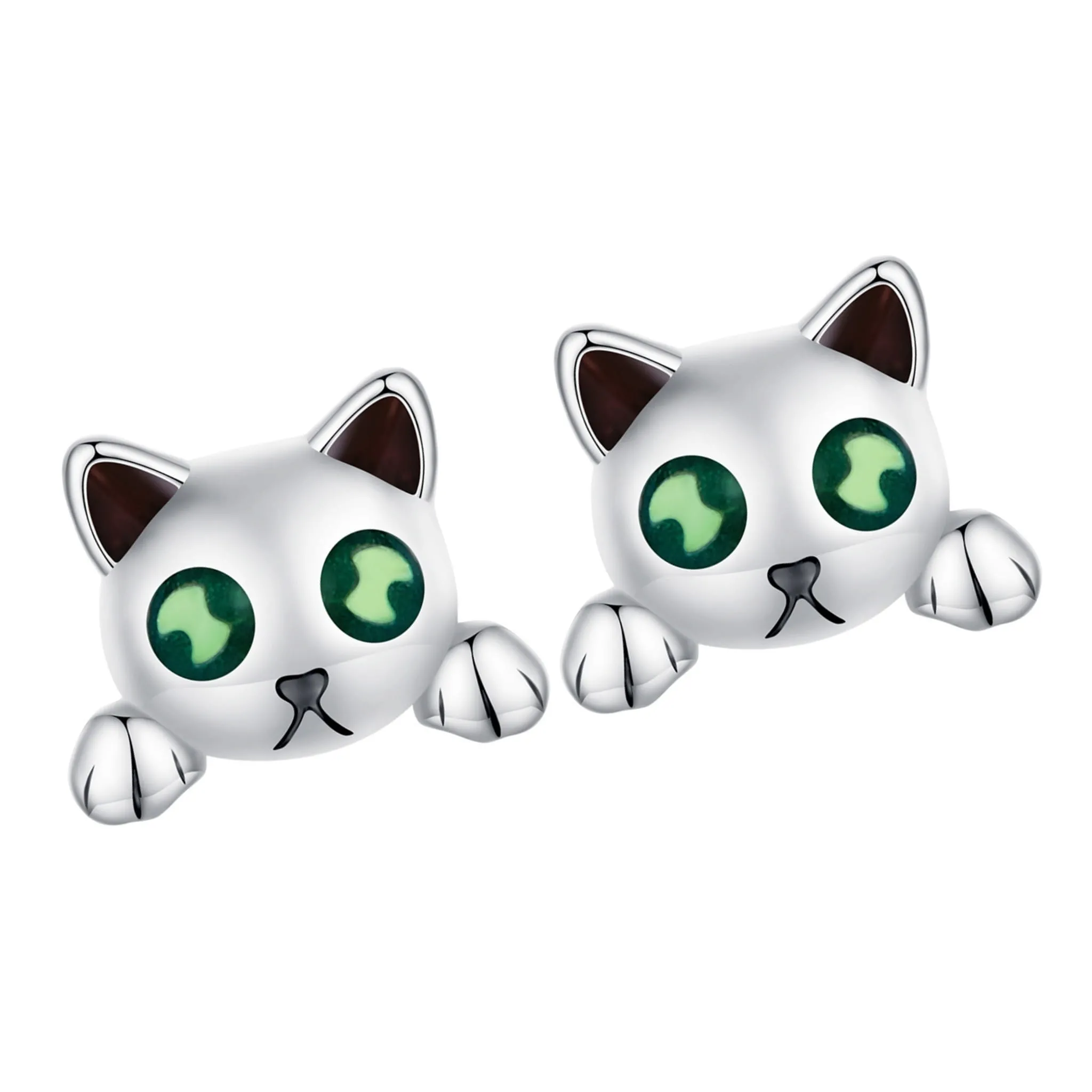 Małe kotki srebrne kolczyki sztyfty srebro 925