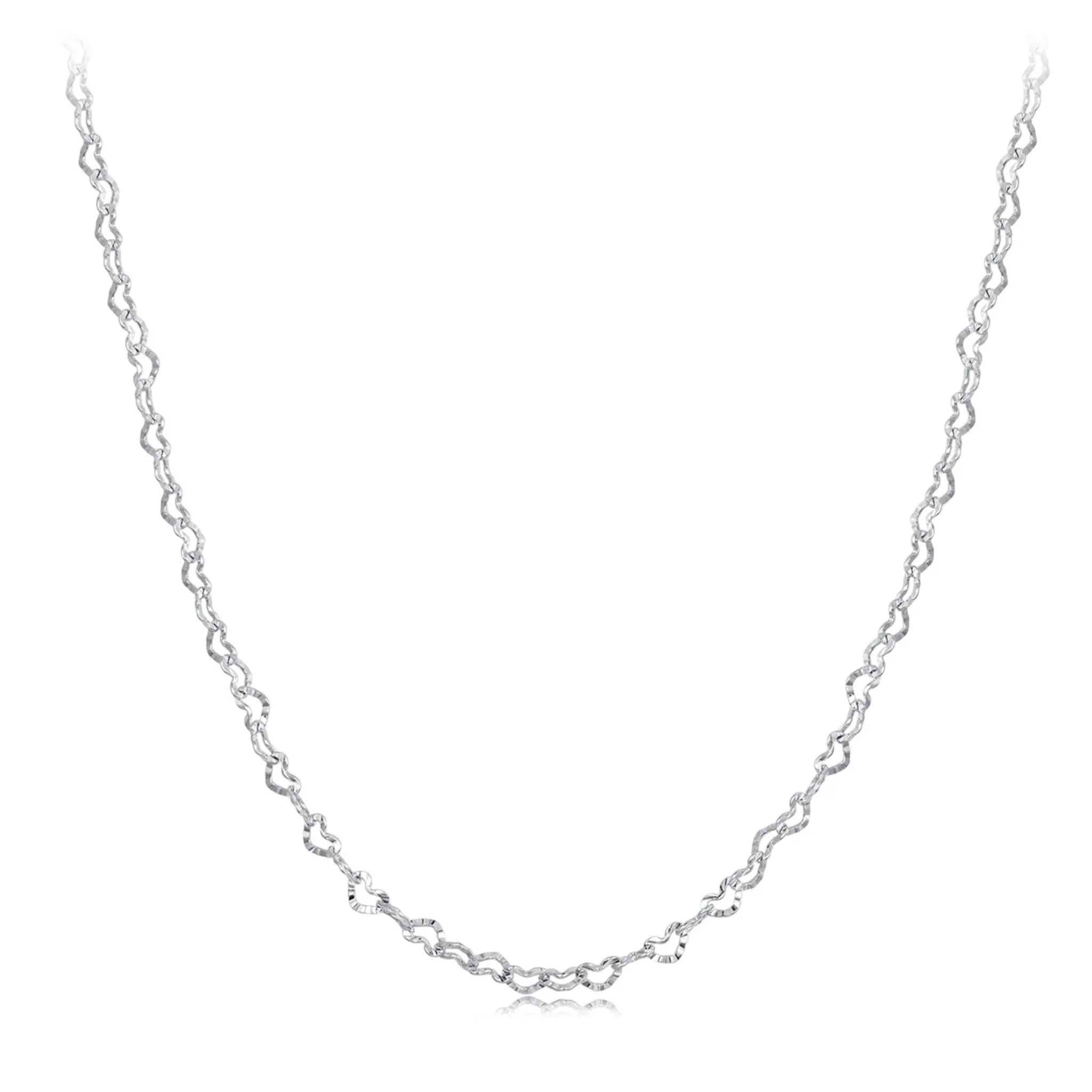 Srebrny naszyjnik z serduszek do zawieszek charms 45cm - regulacja