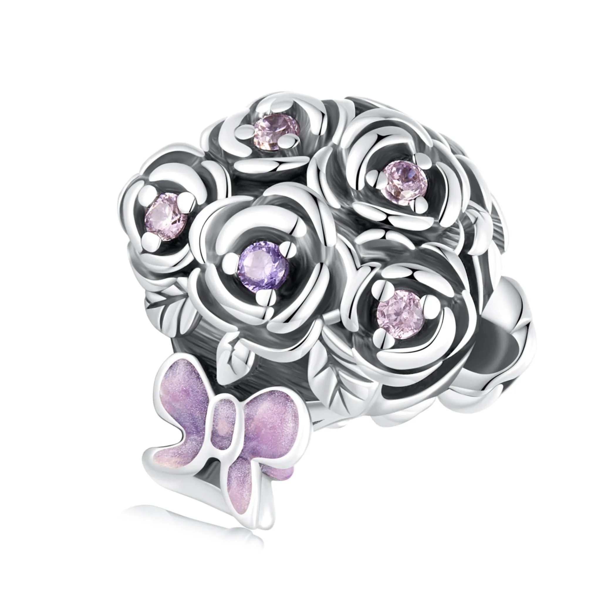 Bukiet róż ozdobiony kryształki charms koralik beads