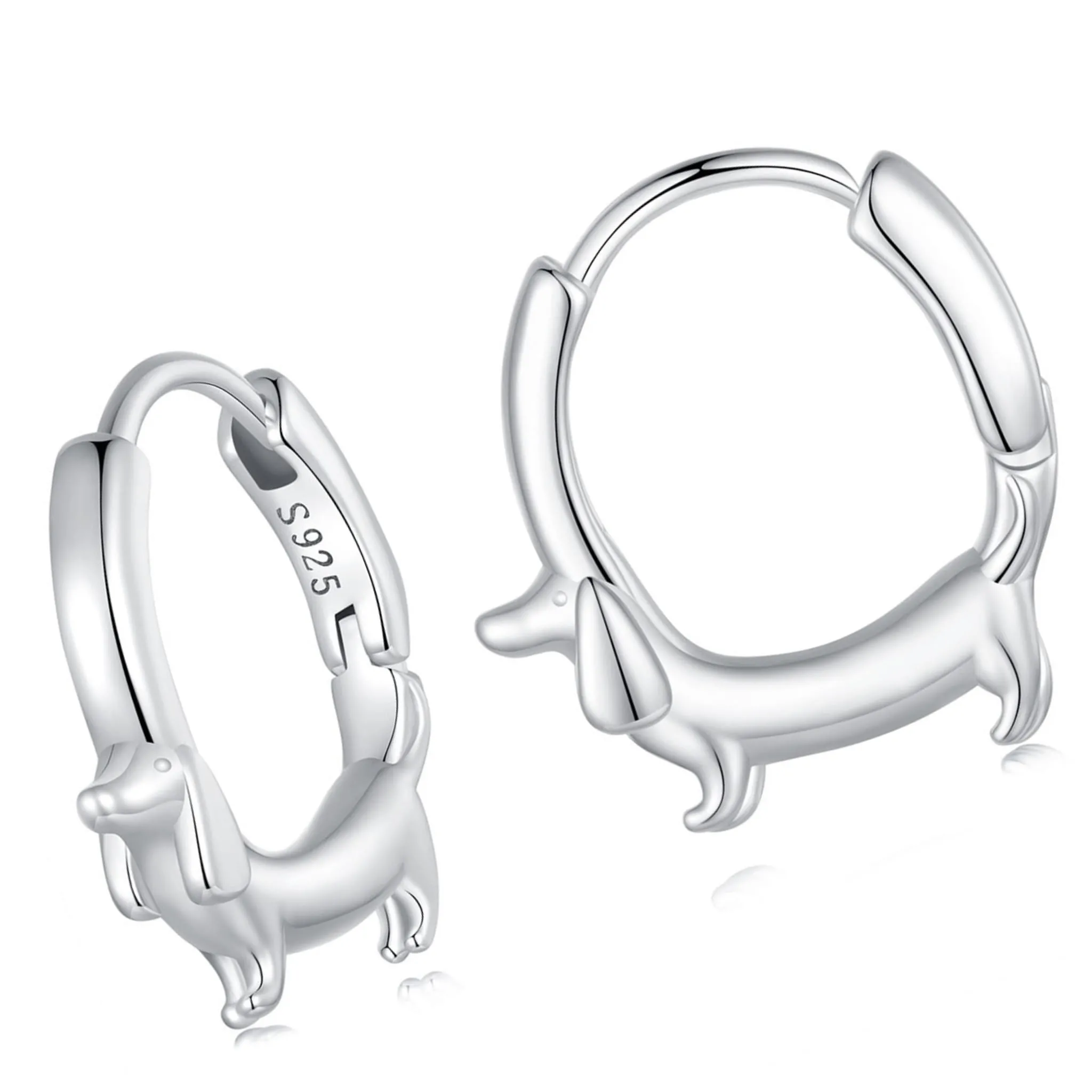 Jamniki koła srebrne kolczyki zatrzaski srebro 925