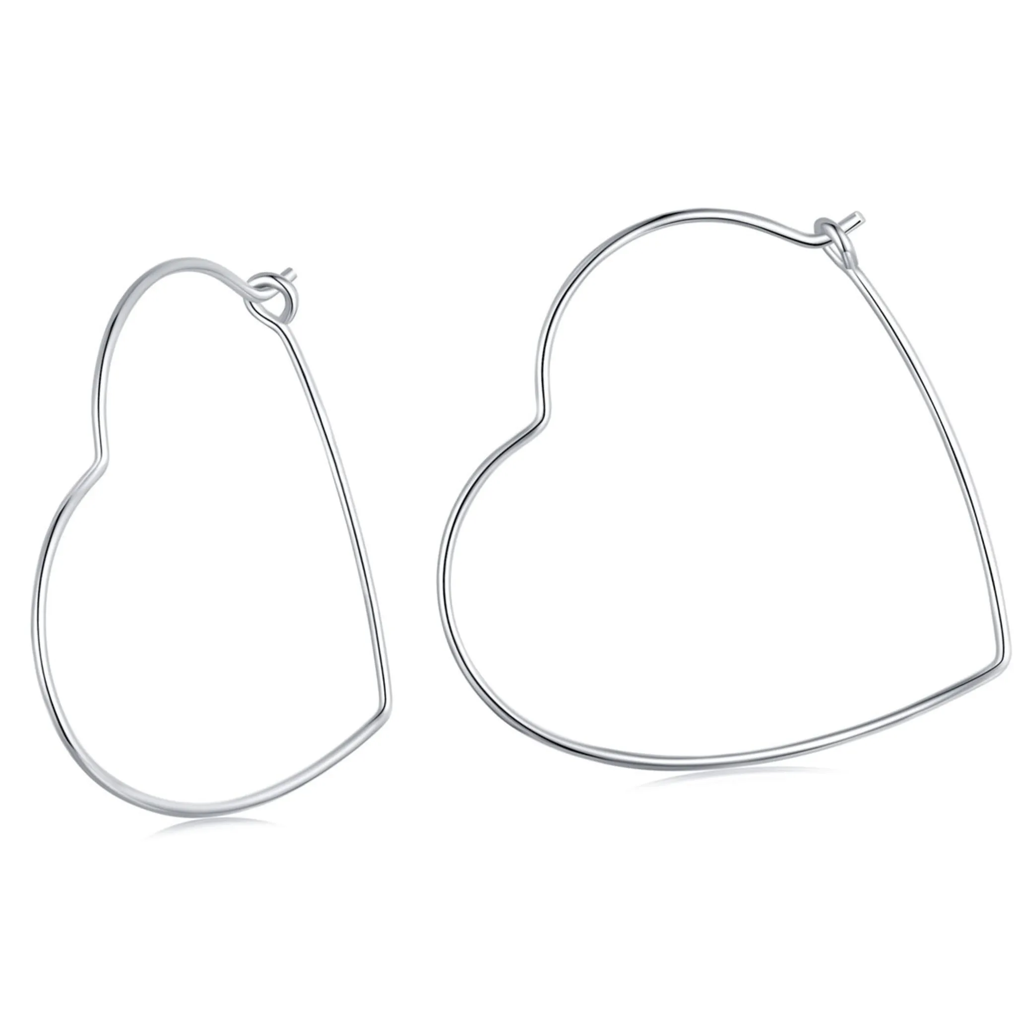 Minimalistyczne serca zatrzaski kolczyki srebro 925