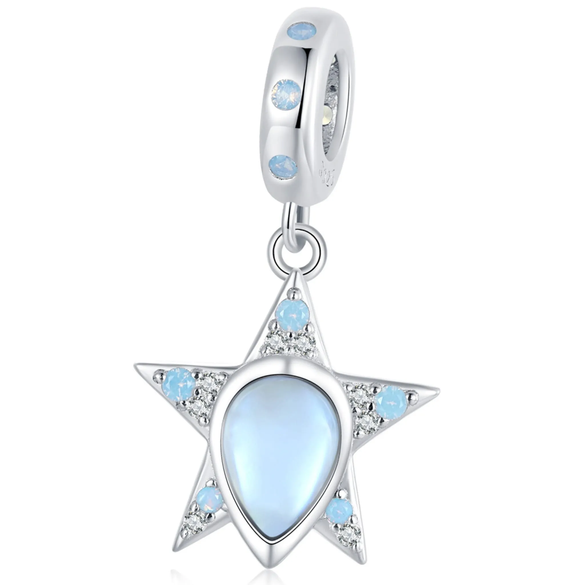 Gwiazdka z nieba srebrny charms zawieszka srebro 925