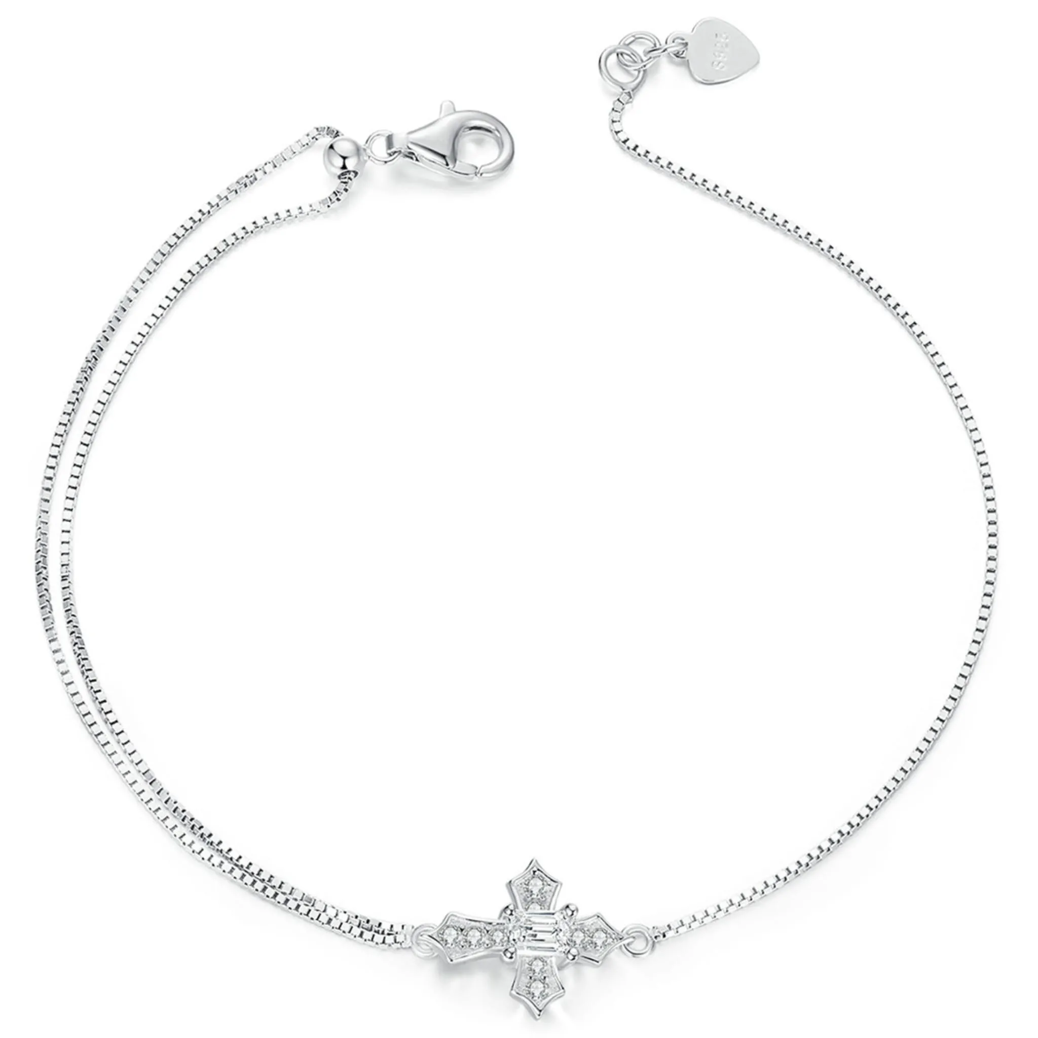 Srebrna bransoletka z krzyżykiem srebro 925