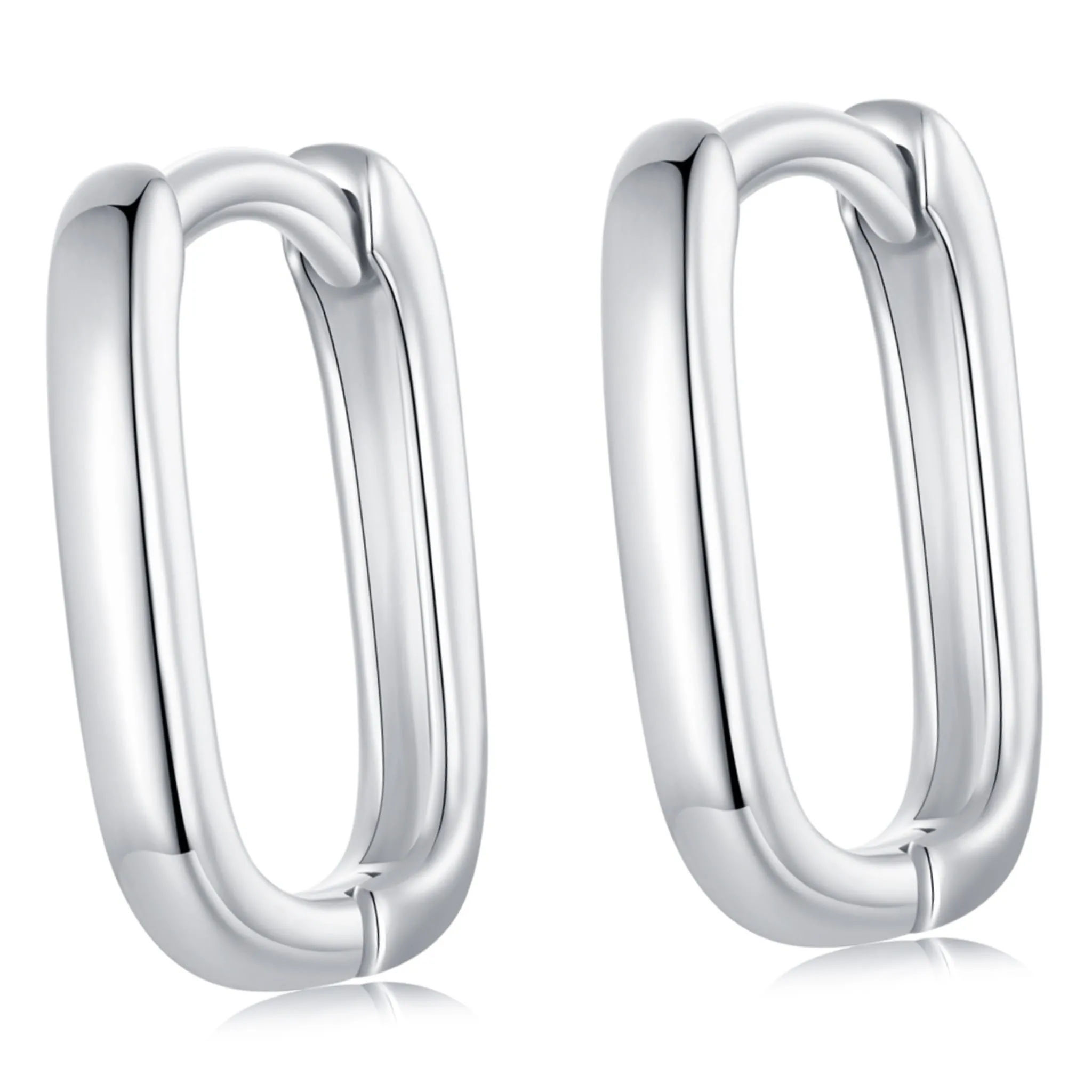 Srebrne eleganckie kwadratowe koła kolczyki zatrzaski srebro 925