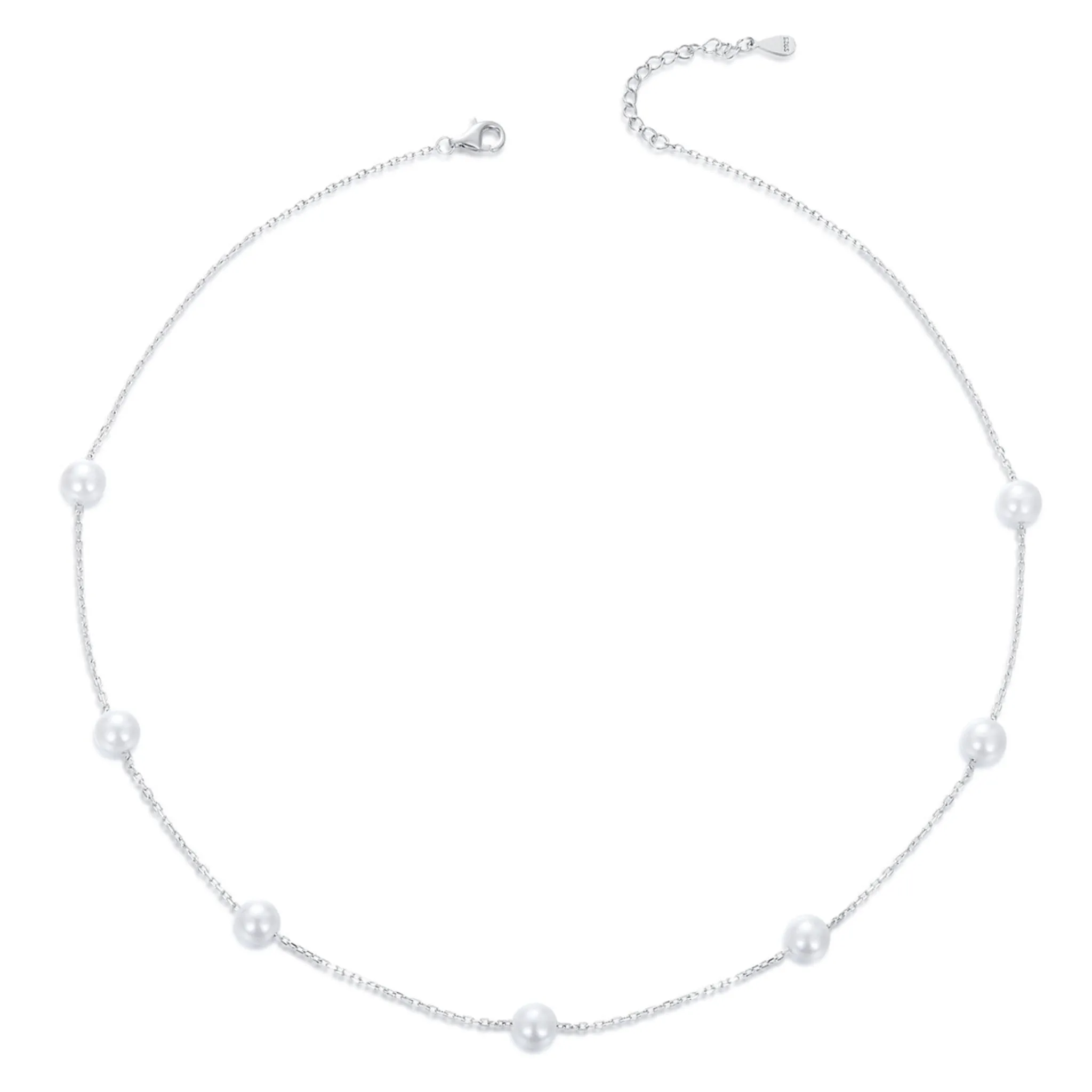 Srebrny naszyjnik z perłami seashell regulacją długości 40-45cm