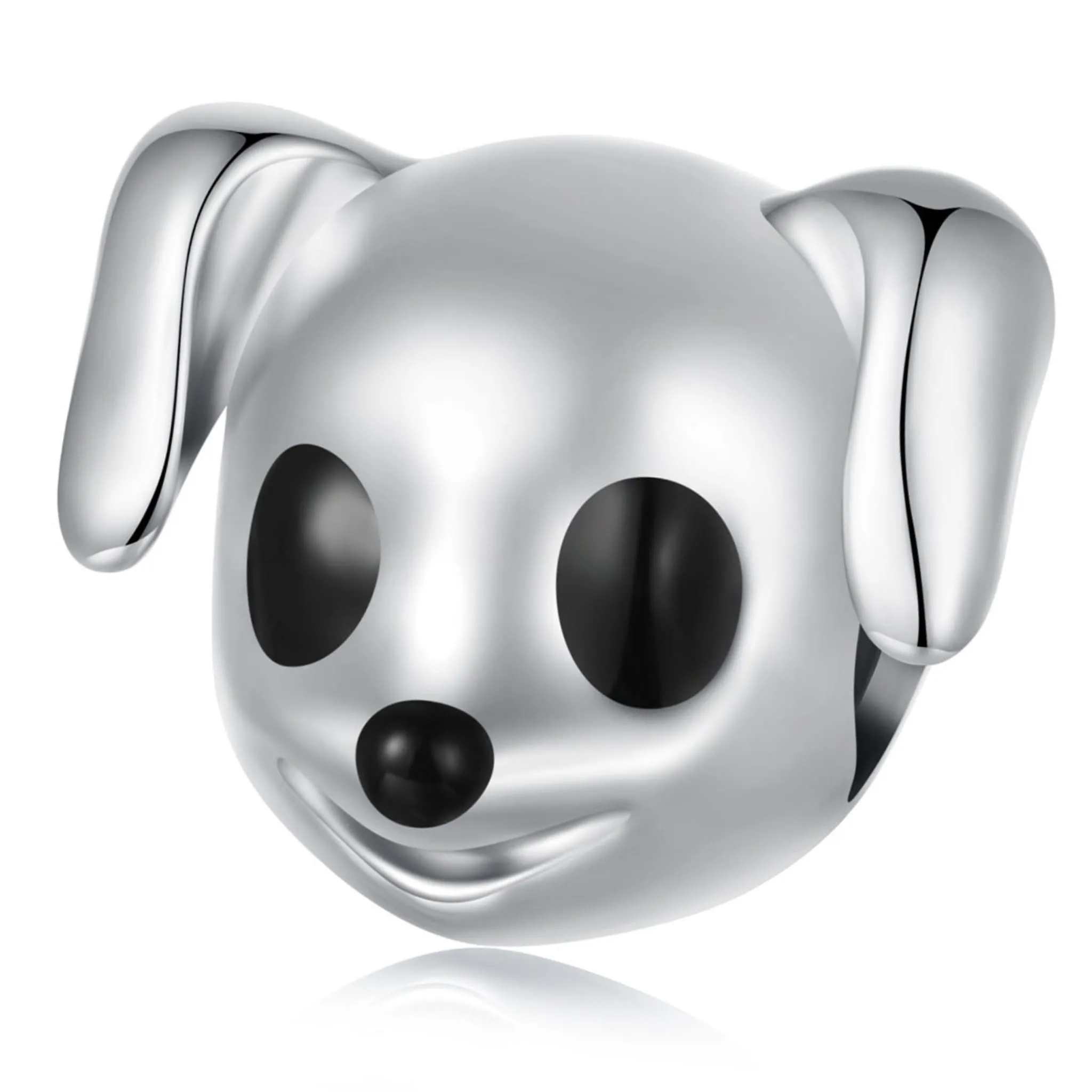 Piesek z czarnymi oczami srebrny charms koralik beads srebro 925