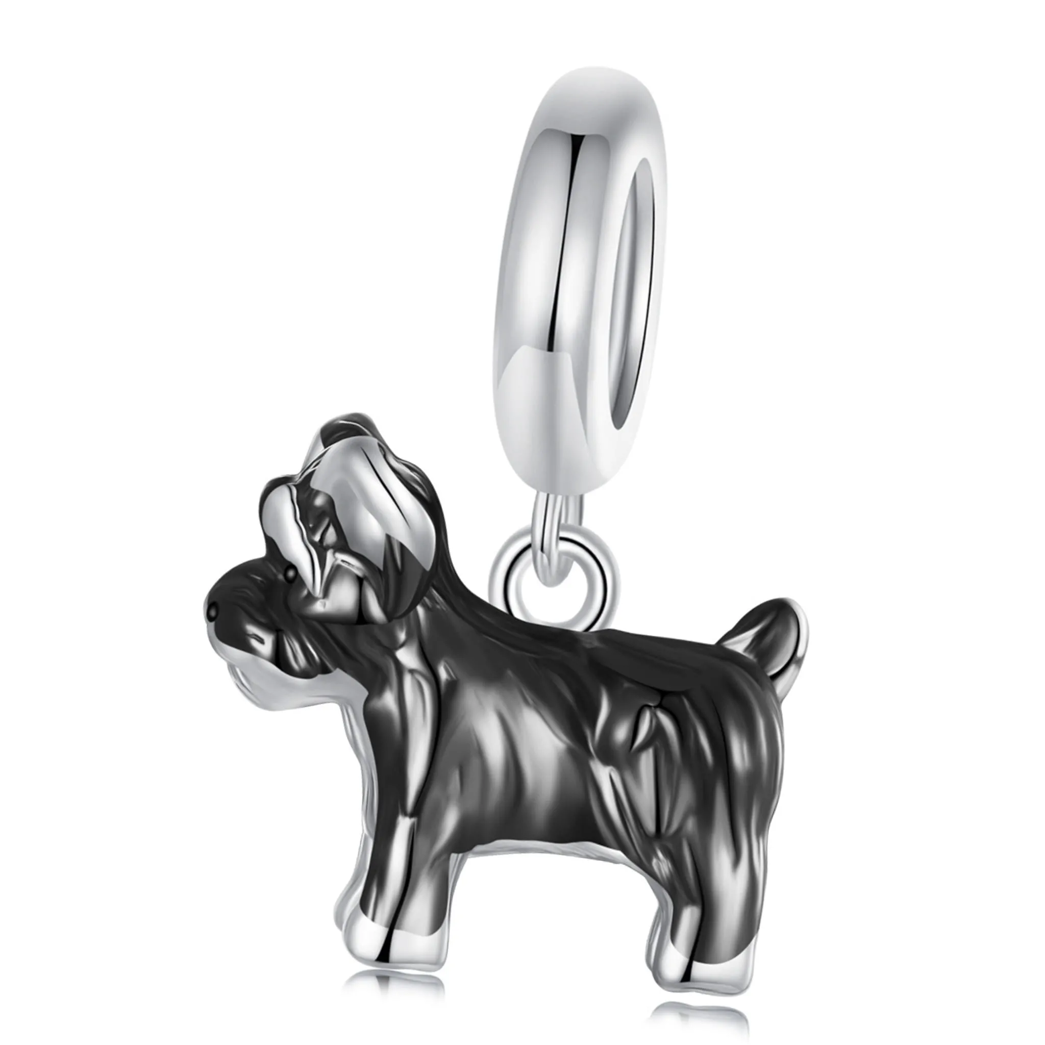 Piesek rasy Sznaucer charms srebrna zawieszka beads srebro 925
