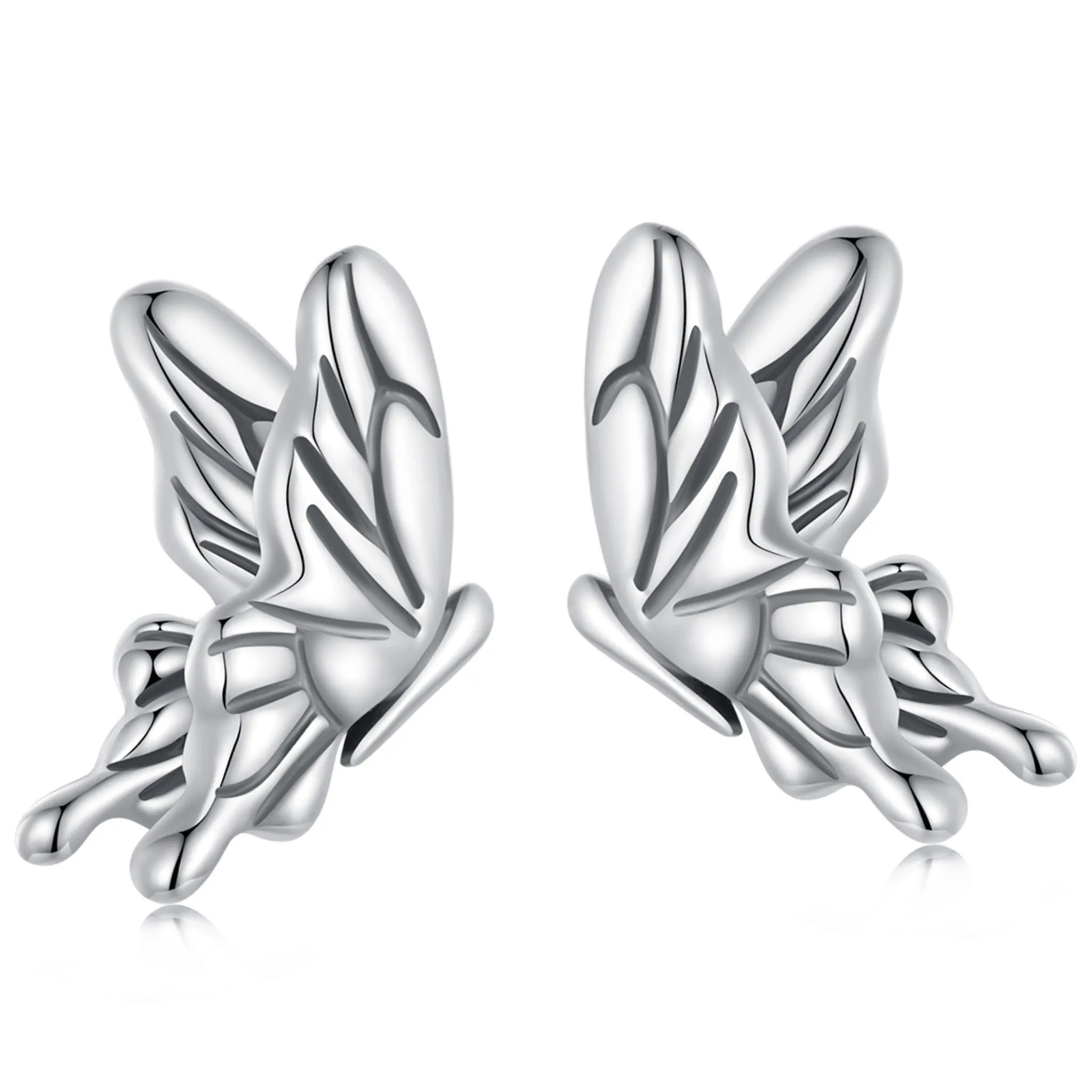 Kolczyki lecące motyle srebrne sztyfty srebro 925