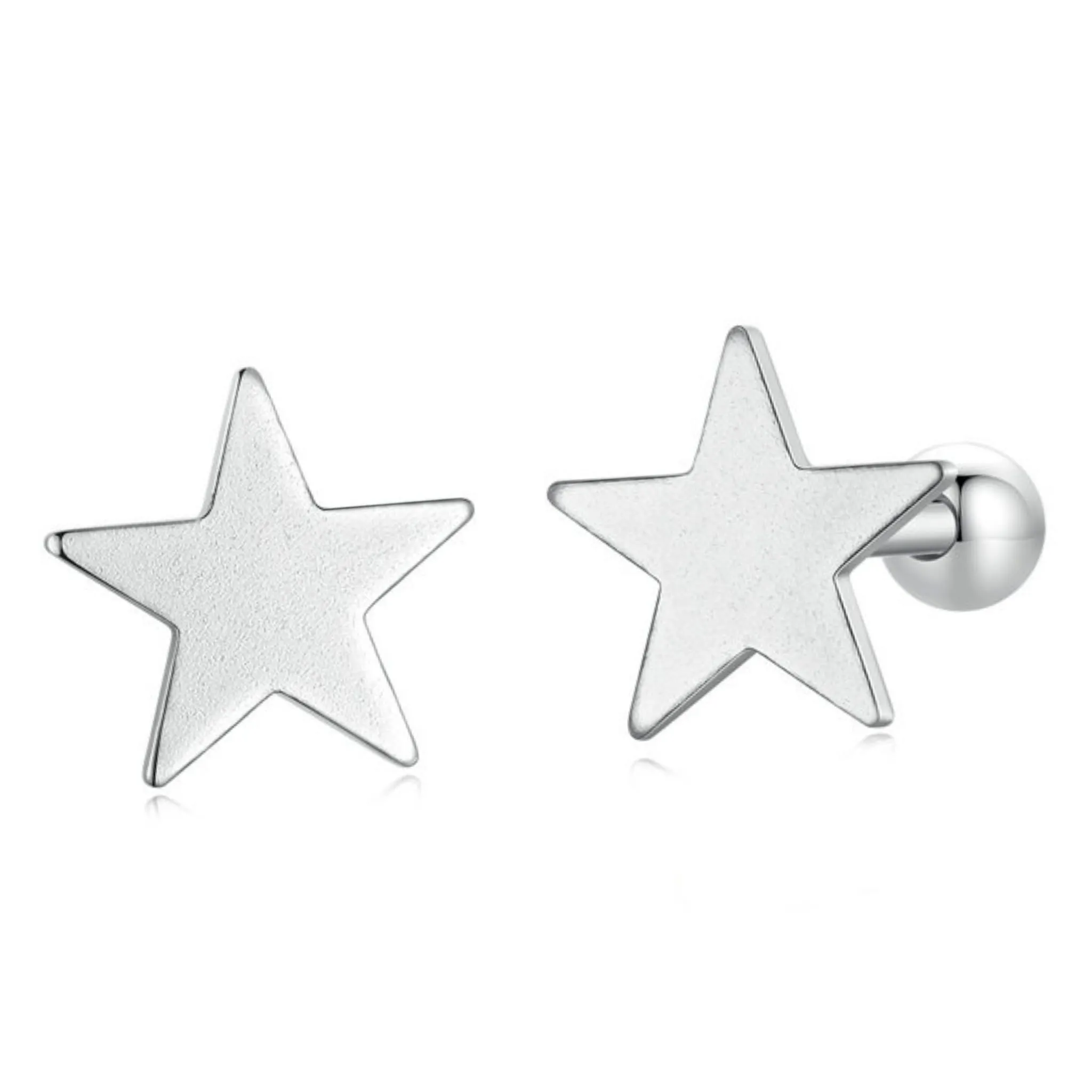 Srebrne kolczyki gwiazdki sztyfty zakręcane srebro 925