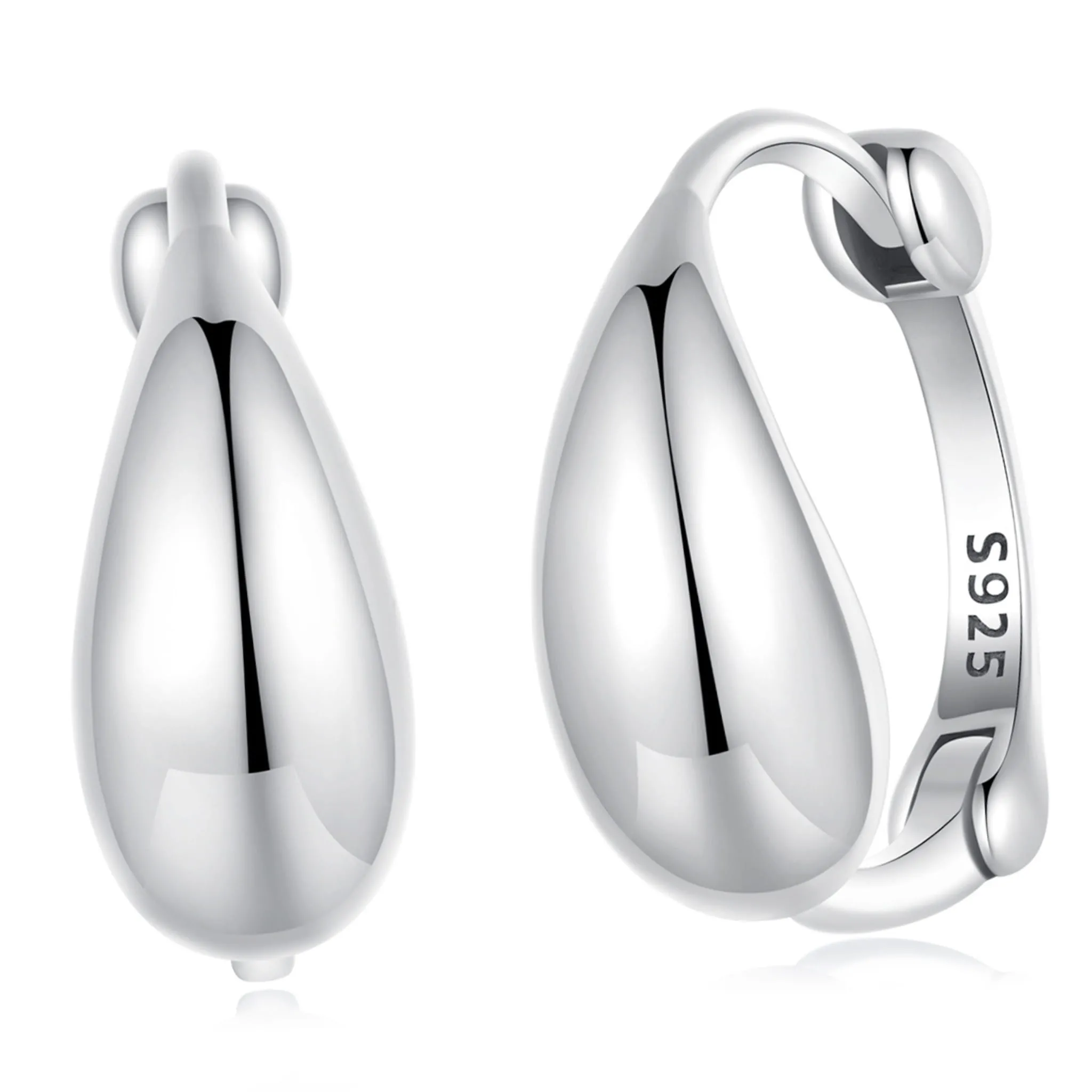 Łezki srebrne koła kolczyki zatrzaski srebro 925