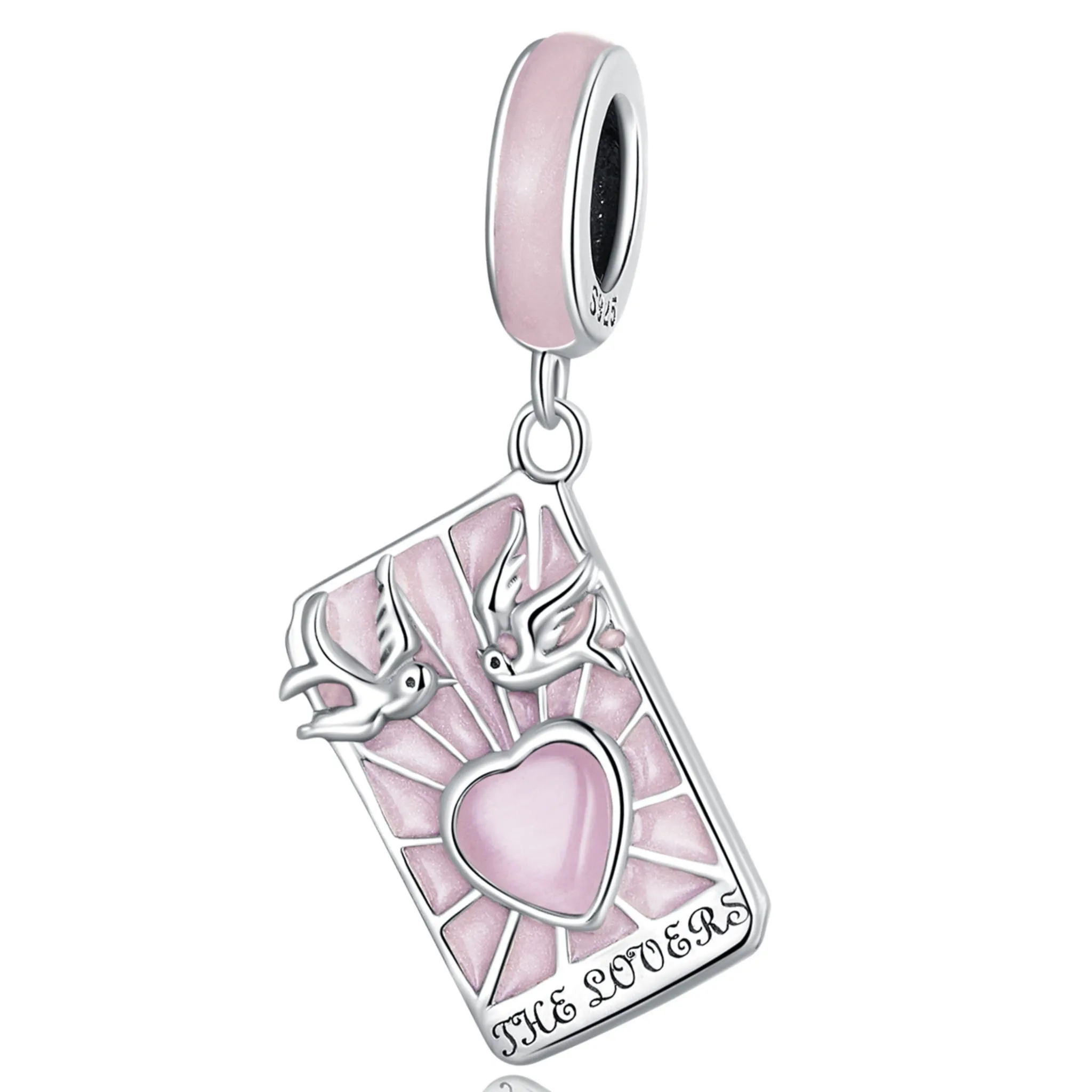 Karta Tarota kochankowie charms srebro 925 zawieszka do bransoletki