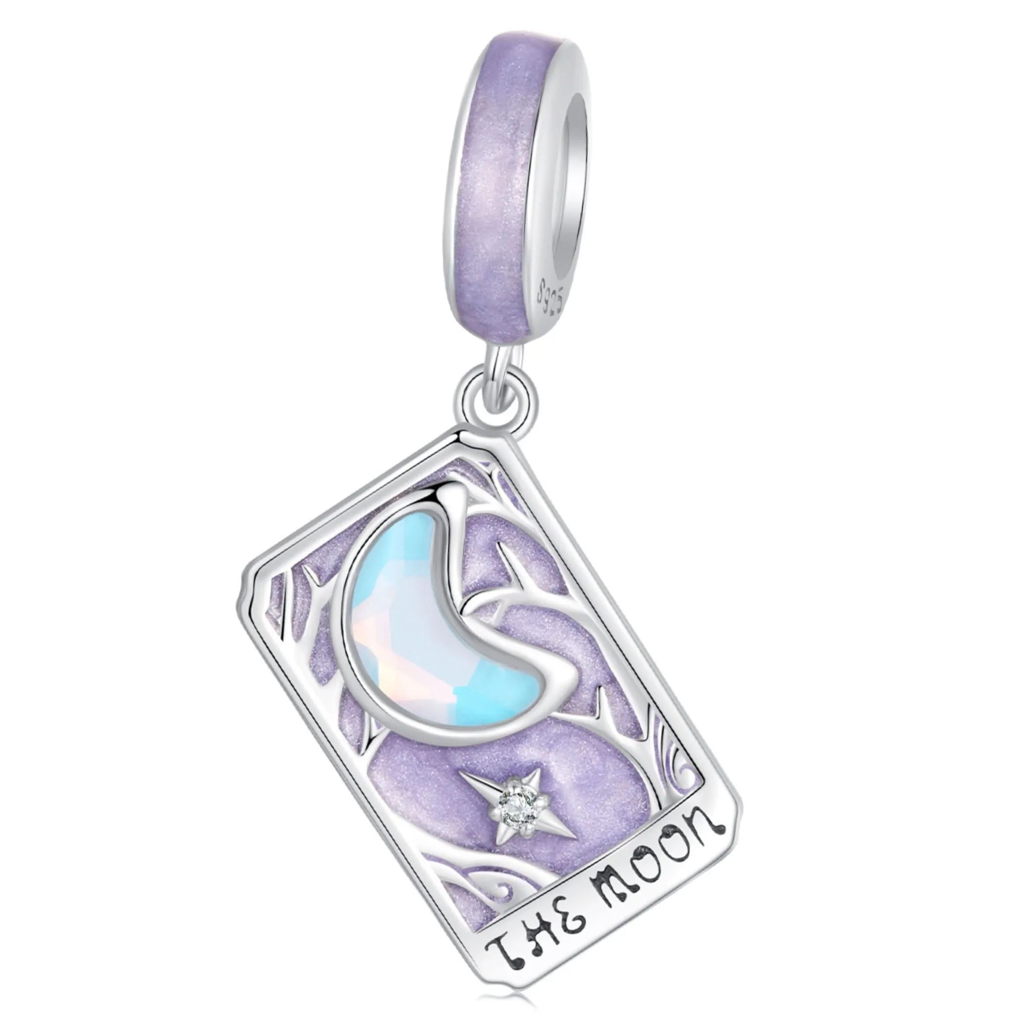 Karta Tarota księżyc charms srebro 925 zawieszka do bransoletki
