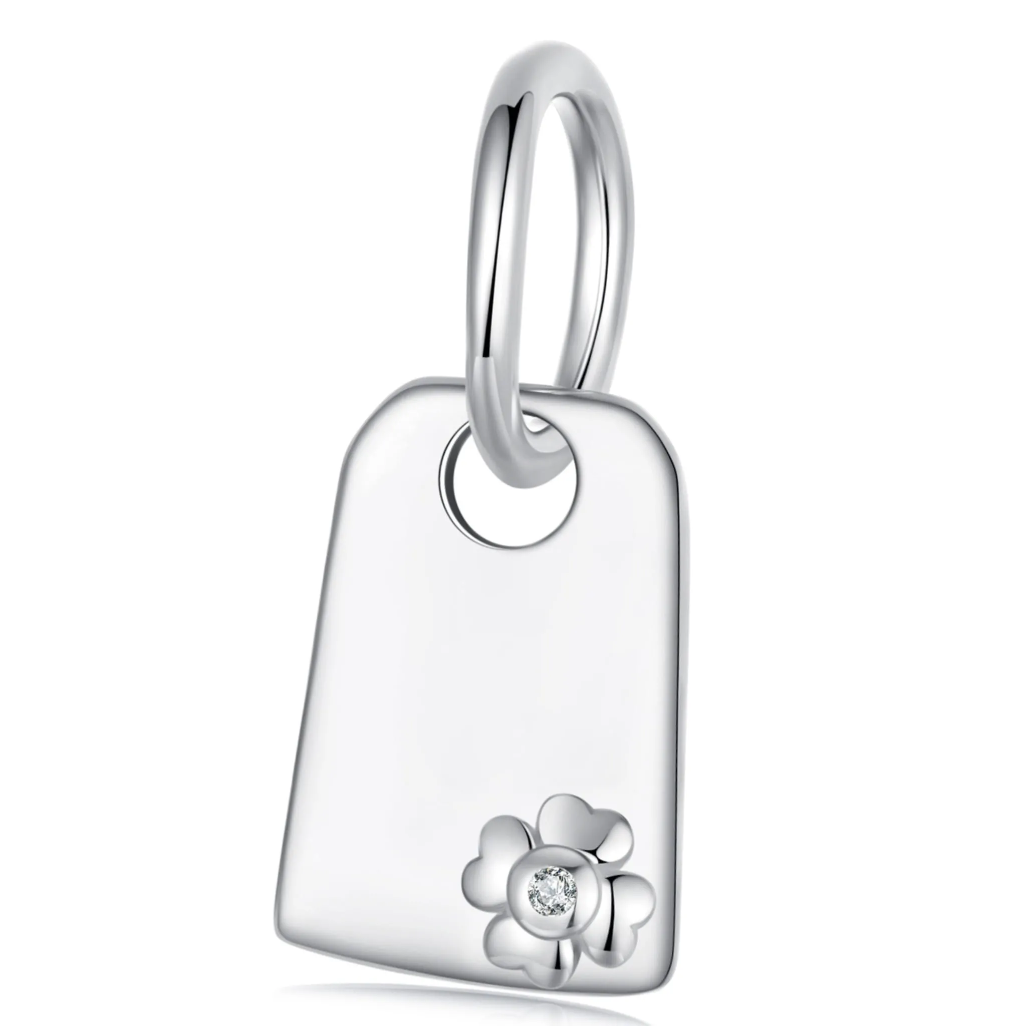 Zawieszka medalik z kwiatkiem srebrny charms beads srebro 925