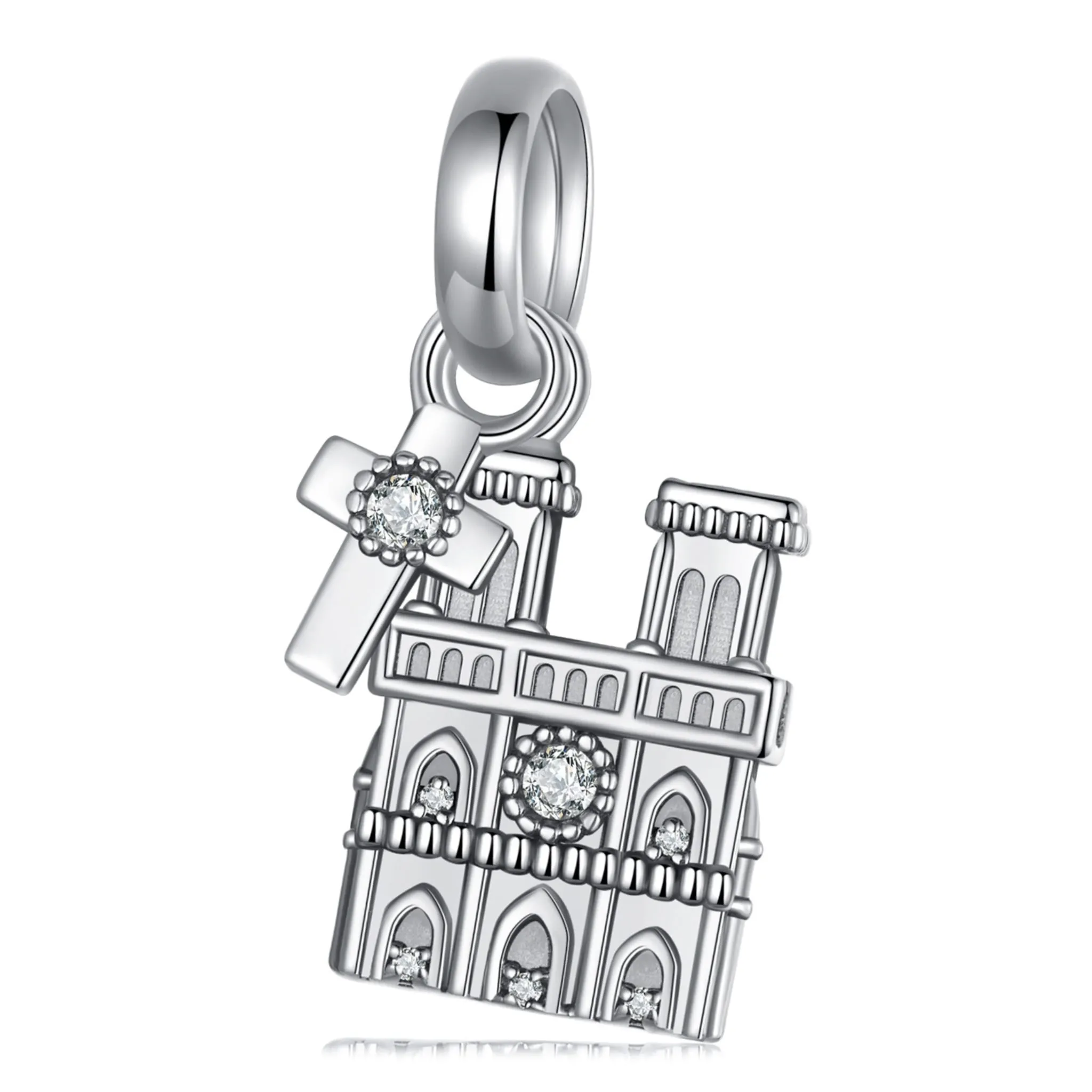 Katedra Notre Dame w Paryżu srebrny charms zawieszka srebro 925