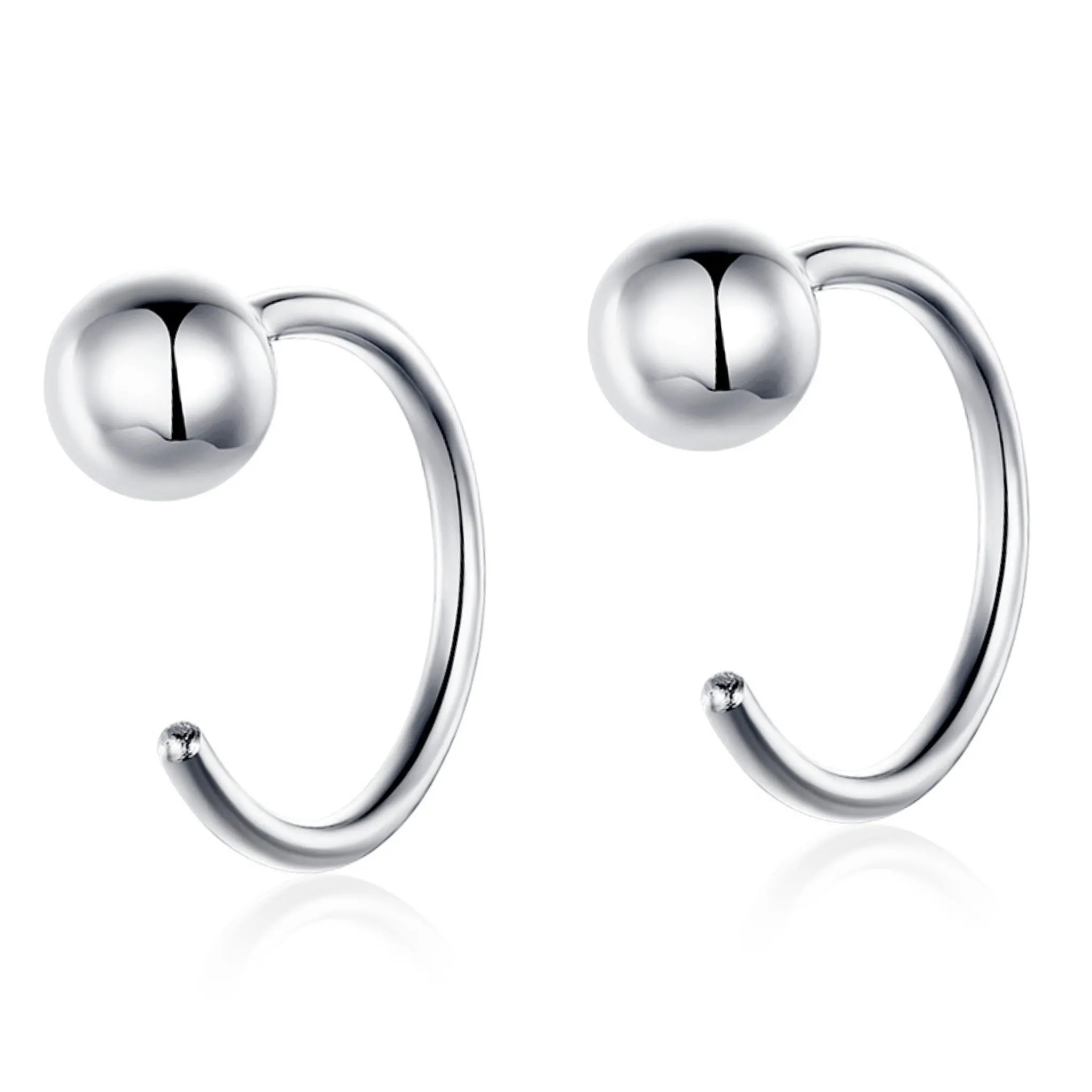 Srebrne kolczyki kuleczki bigle otwarte srebro 925