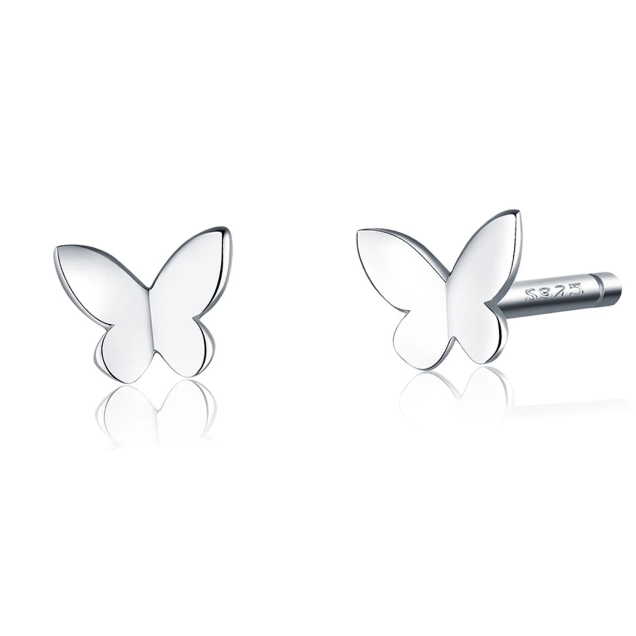 Srebrne kolczyki małe motylki sztyfty srebro 925