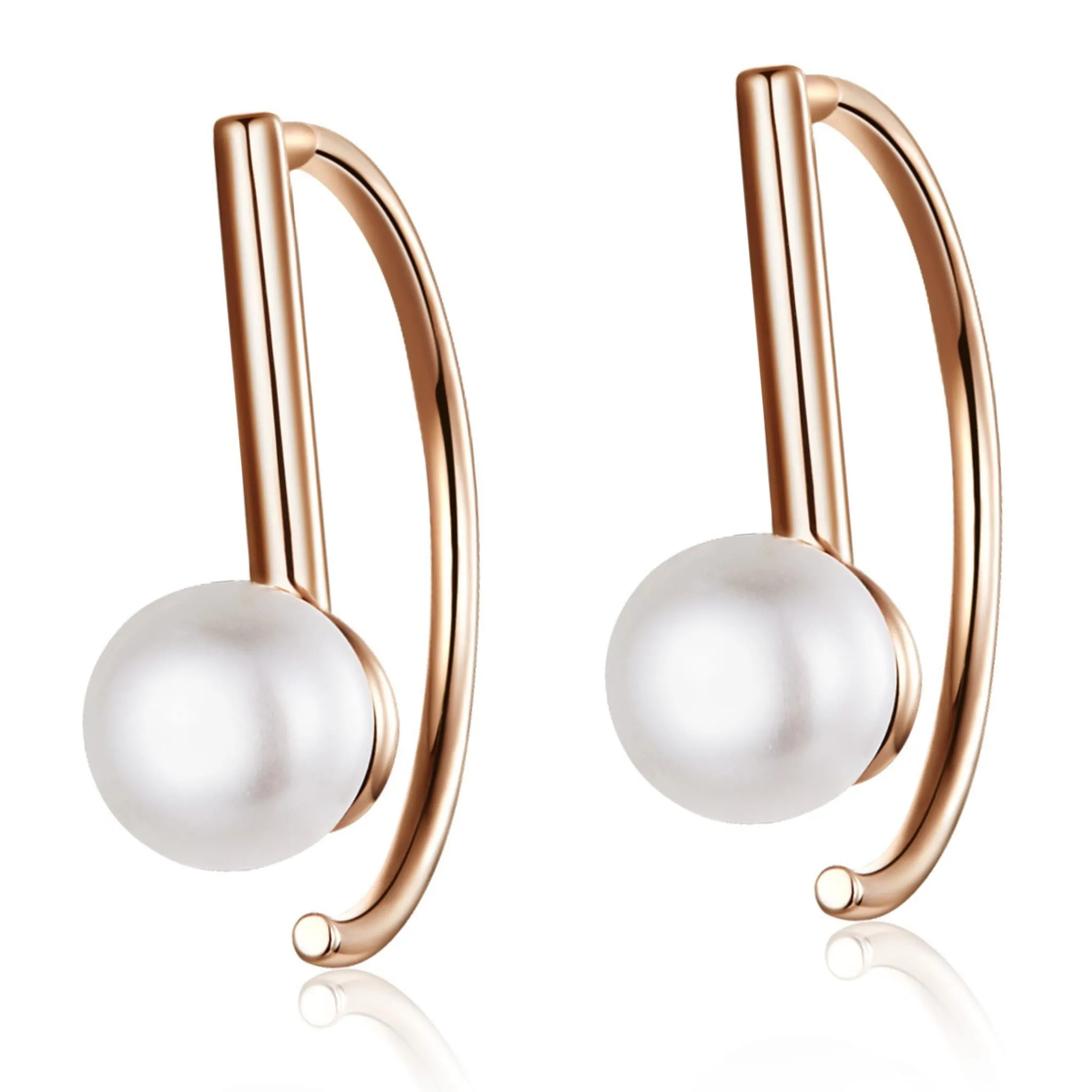 Srebrne kolczyki pozłacane z perłami bigle otwarte srebro 925