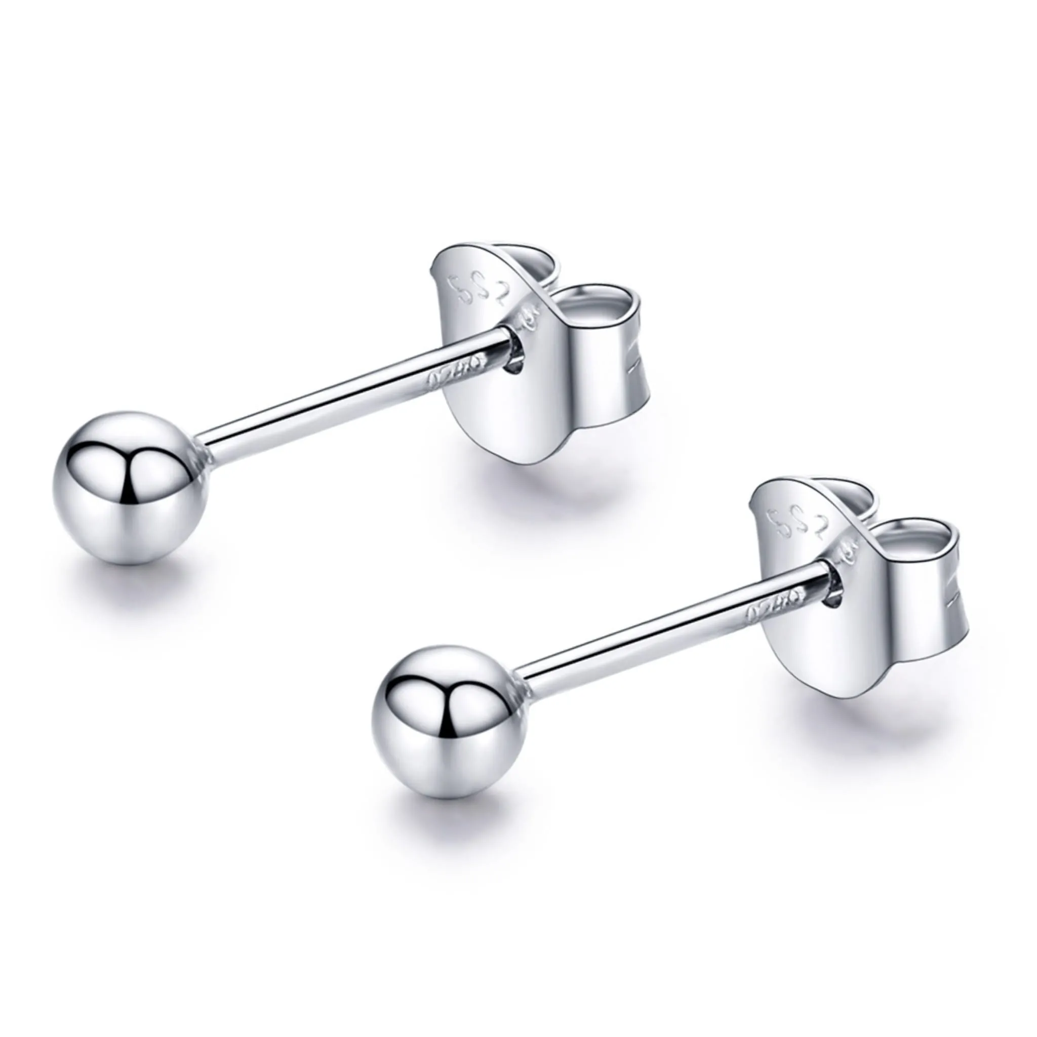 Kolczyki srebrne kulki rozmiar XS sztyfty srebro 925