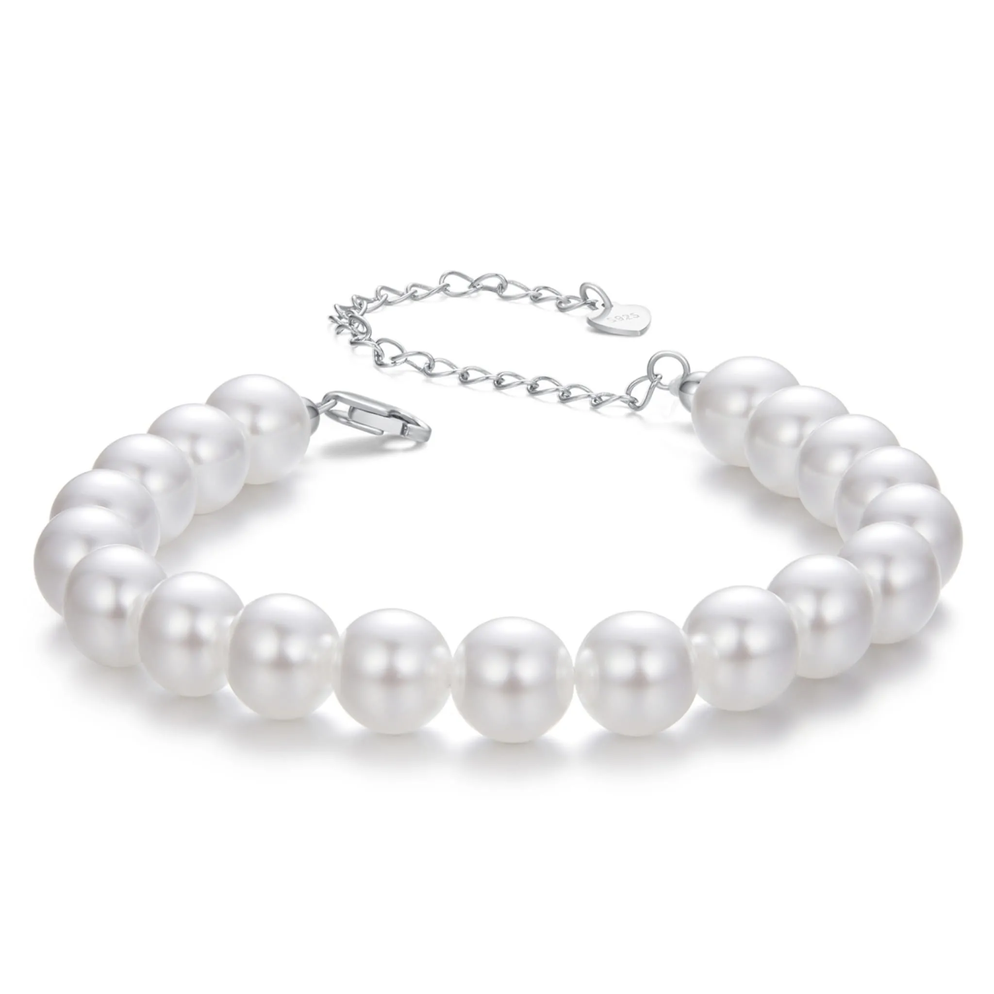 Srebrna bransoletka z perłami srebro 925 rozmiar L