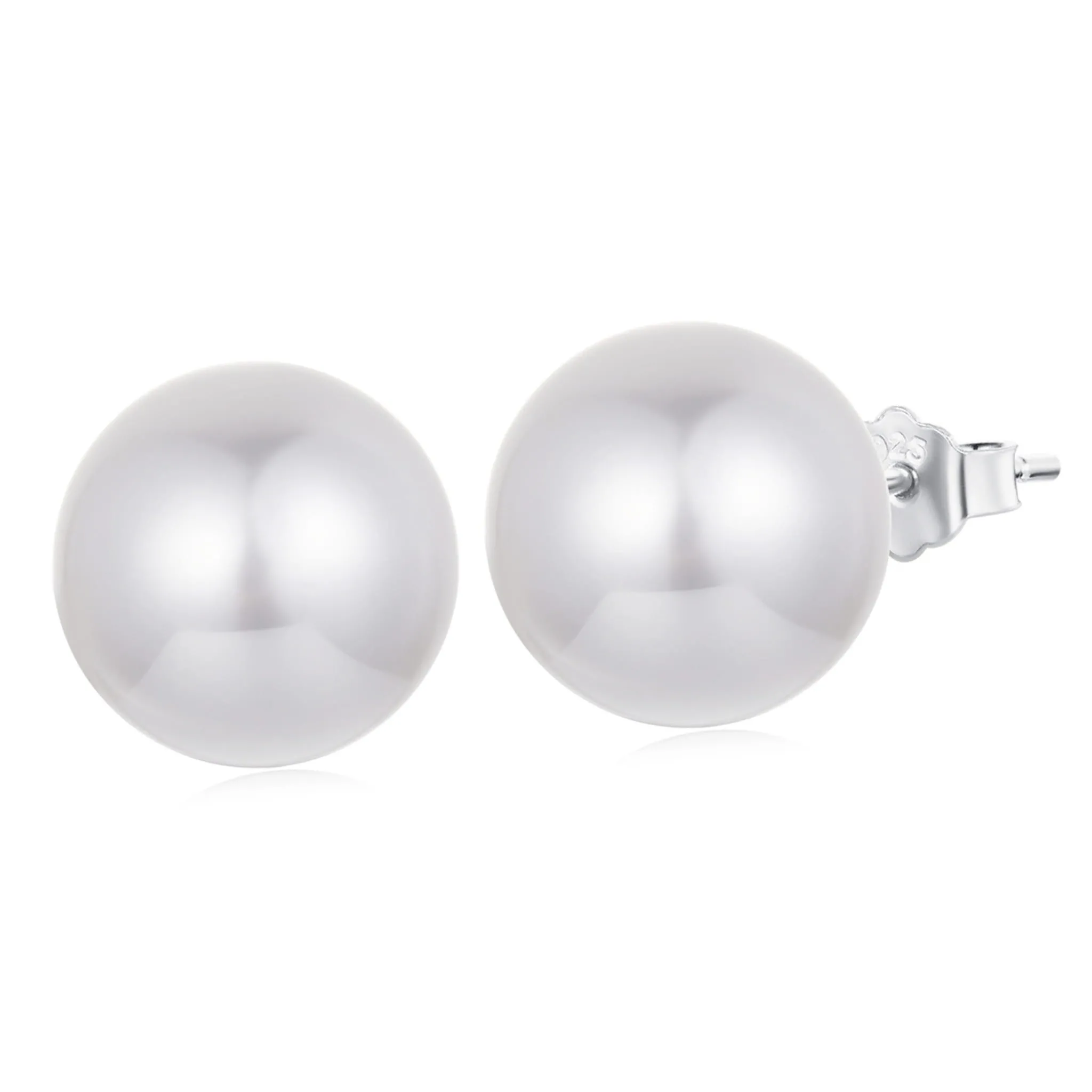 Kolczyki ze srebra perły rozmiar L sztyfty srebro 925