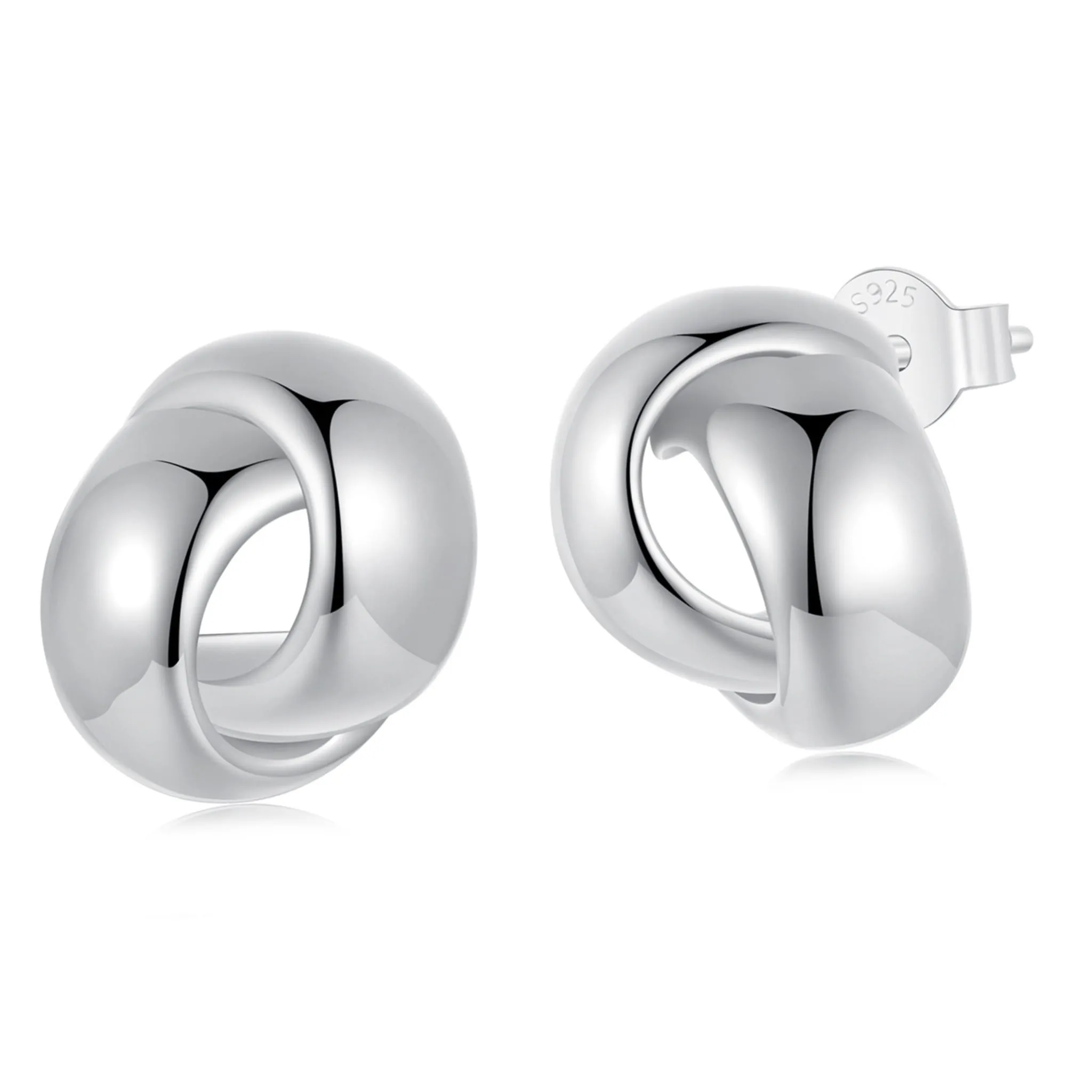 Skręcone kolczyki ze srebra sztyfty srebro 925