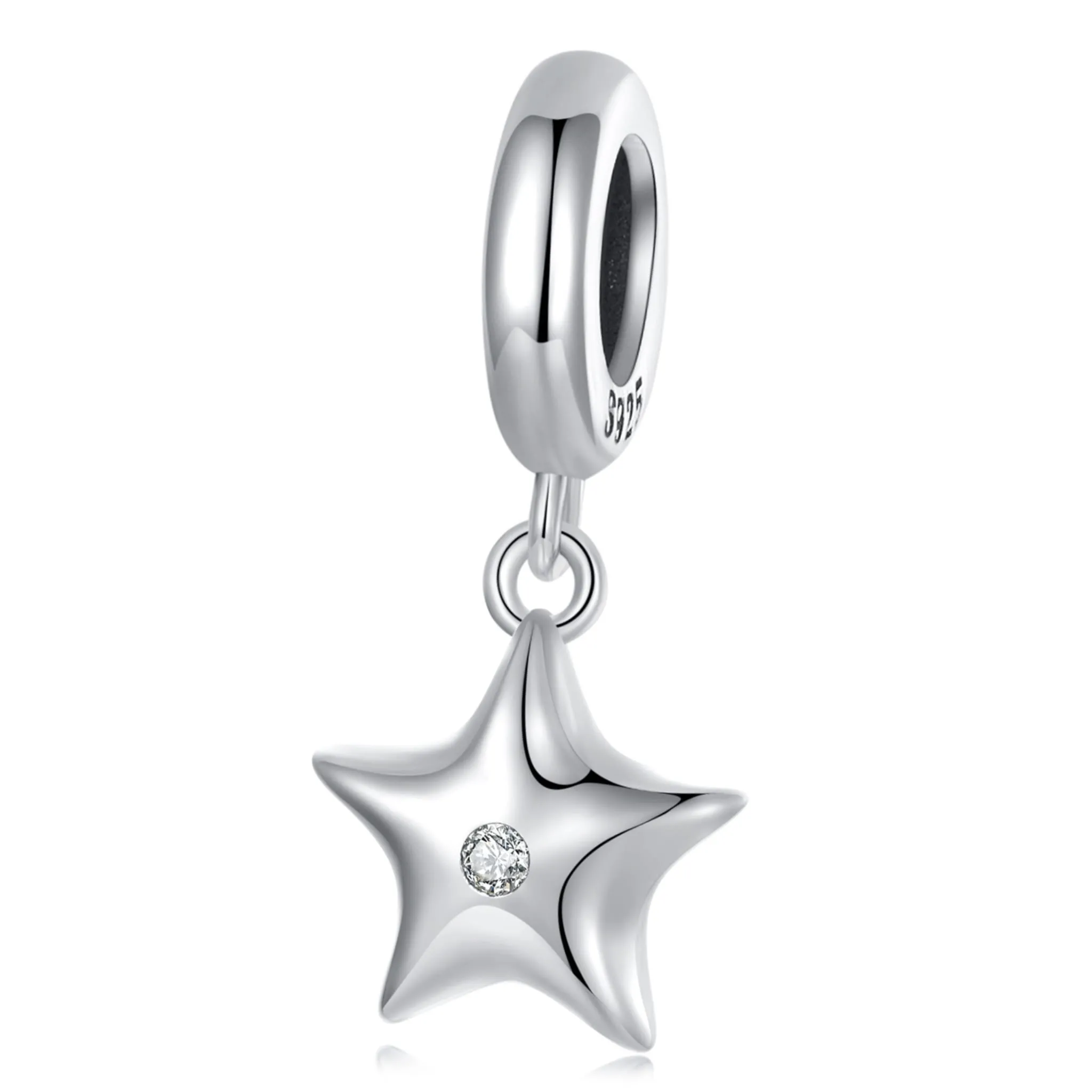 Srebrna delikatna zawieszka gwiazdka beads koralik srebro 925