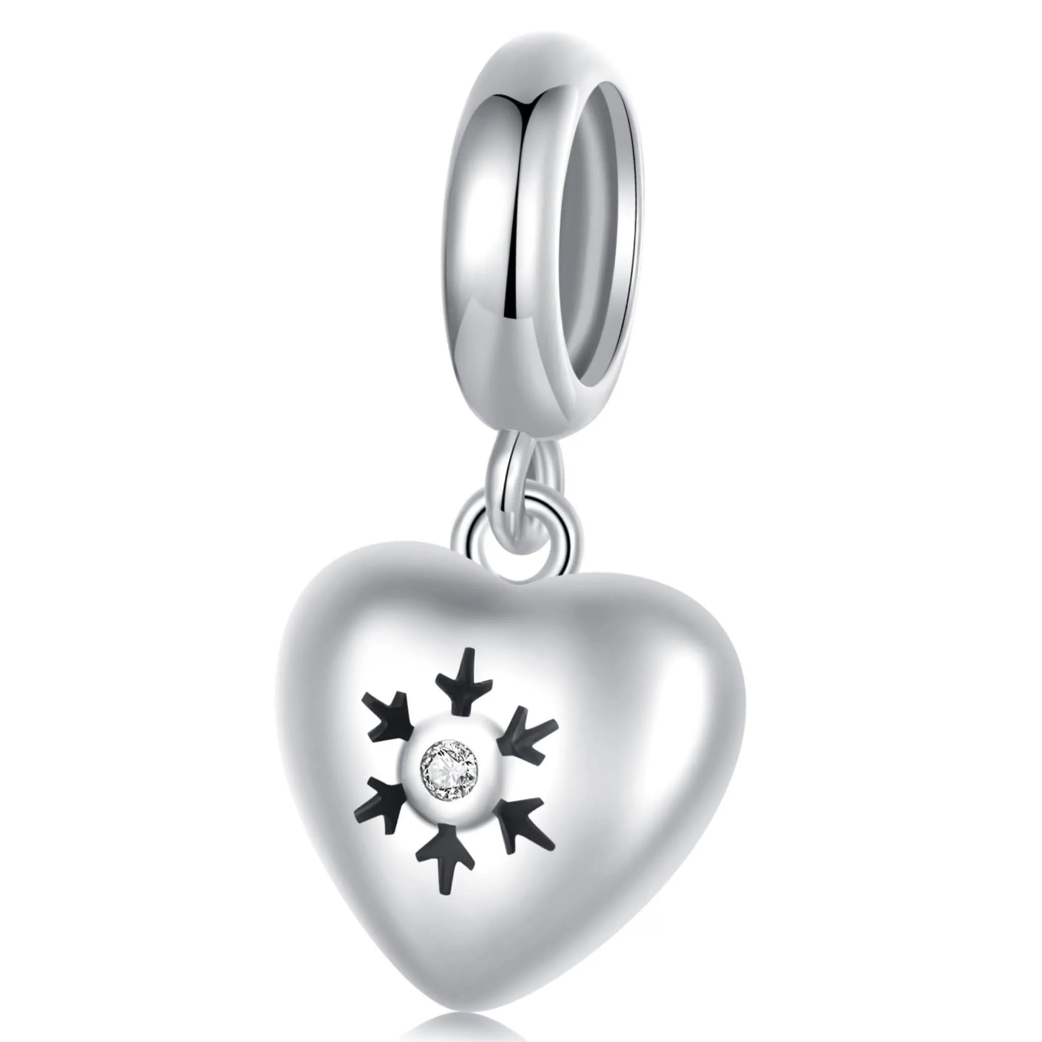 Srebrna delikatna zawieszka serduszko beads koralik srebro 925