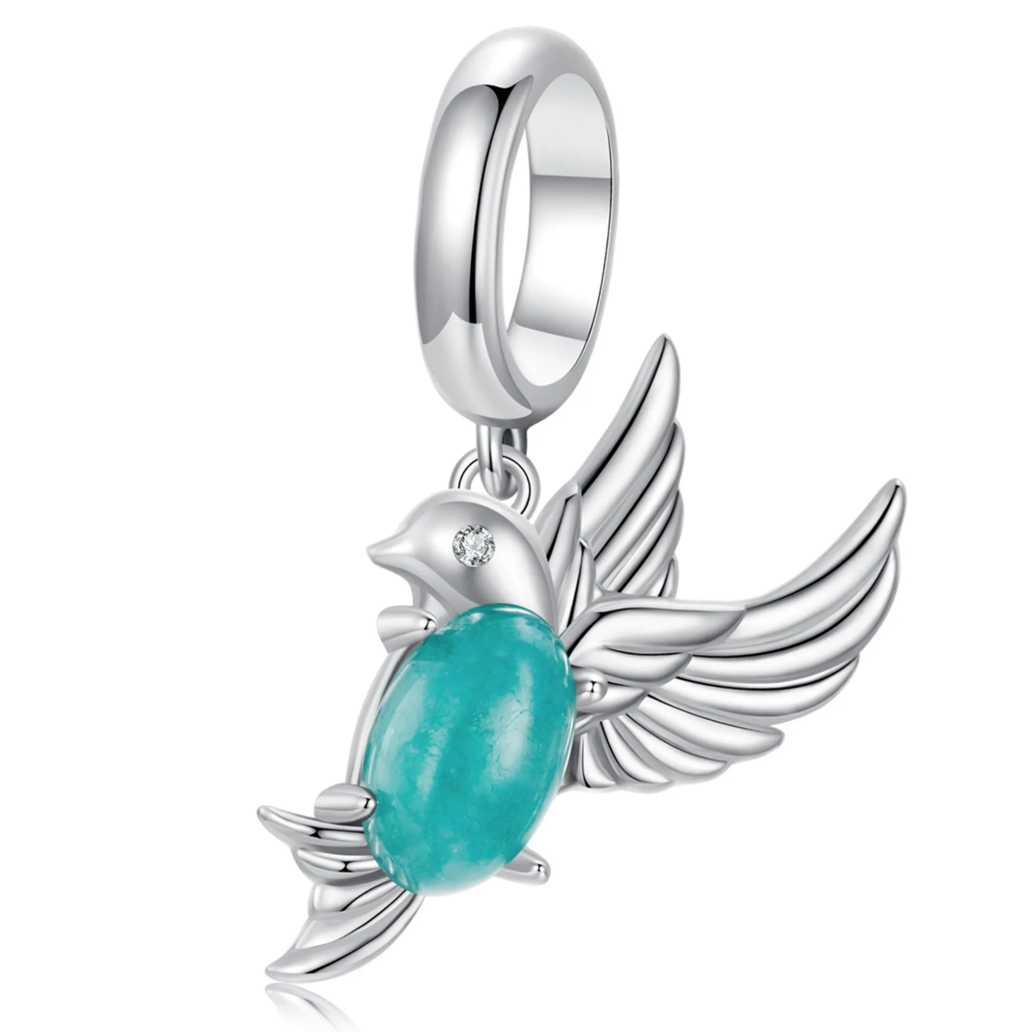 Srebrna zawieszka kryształowy koliber srebro 925 beads koraliki