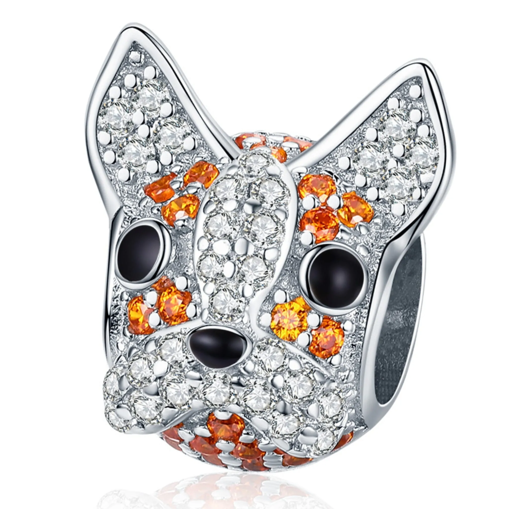 Srebrny charms kryształowy piesek beads srebro 925 koralik