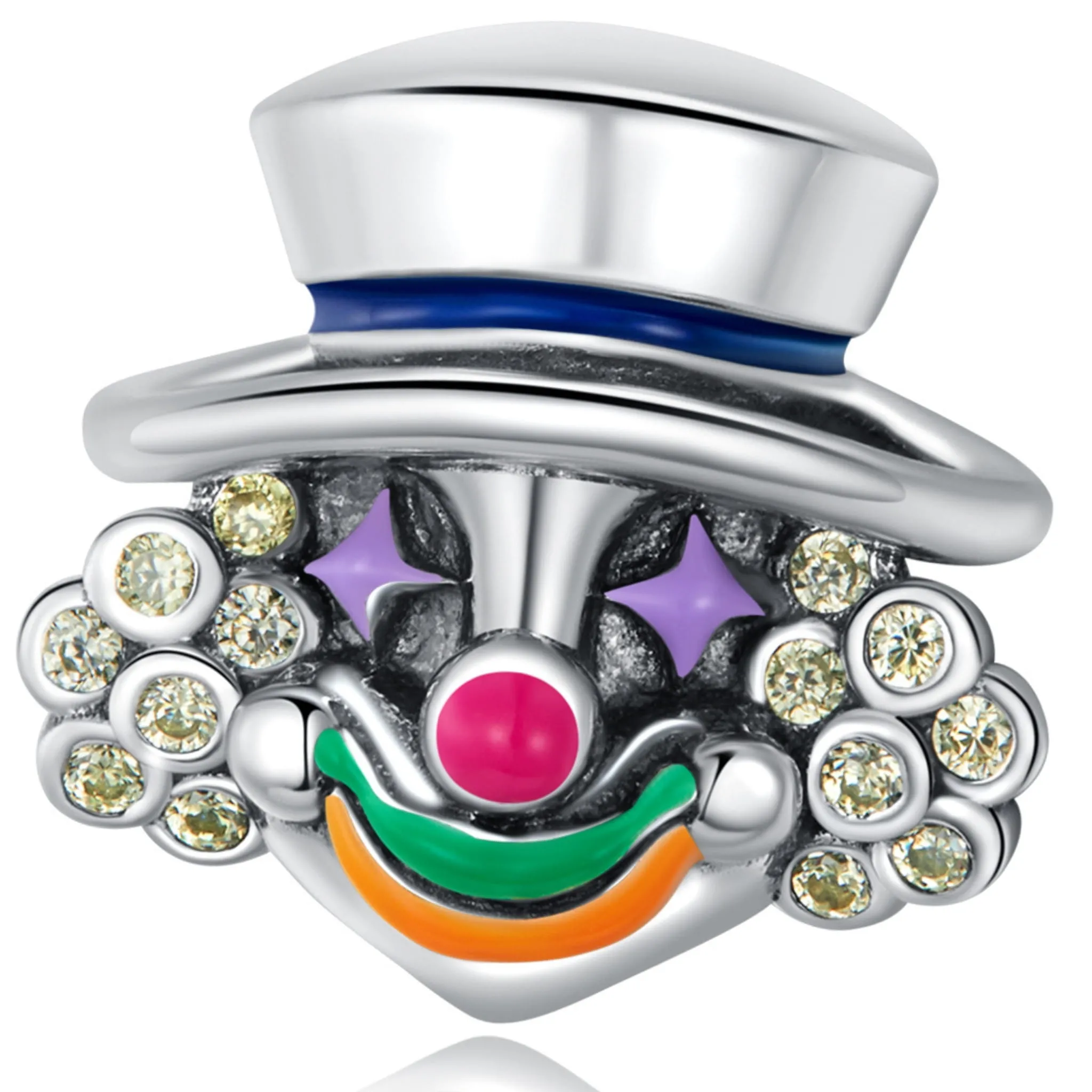 Srebrny charms uśmiechnięty klaun beads srebro 925 koralik
