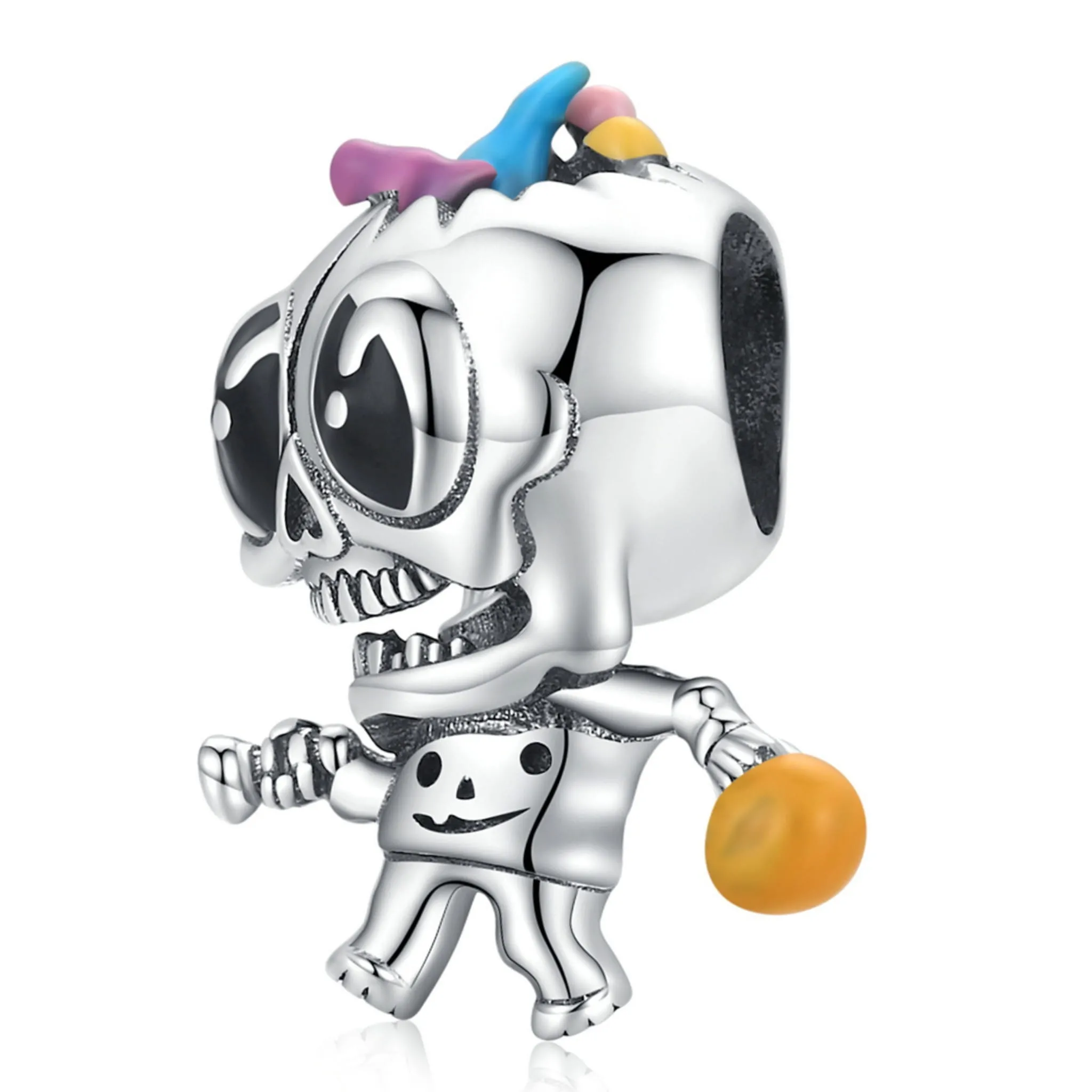 Srebrny charms halloweenowy kościotrup beads srebro 925