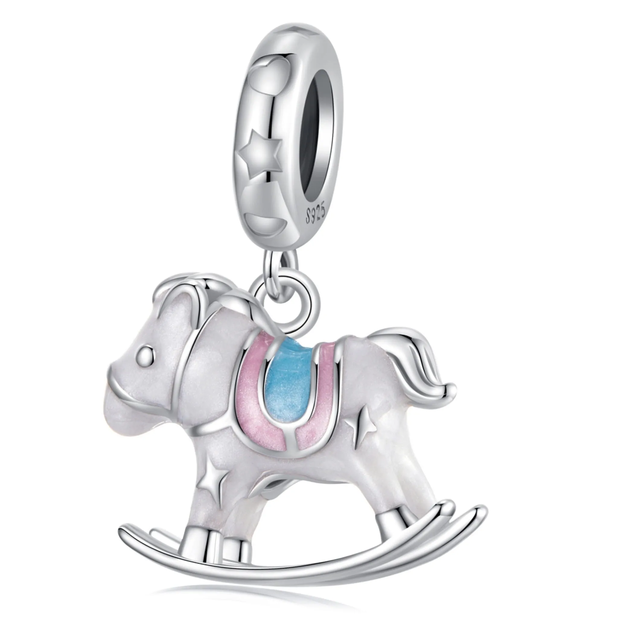 Srebrny charms konik na biegunach zawieszka beads srebro 925