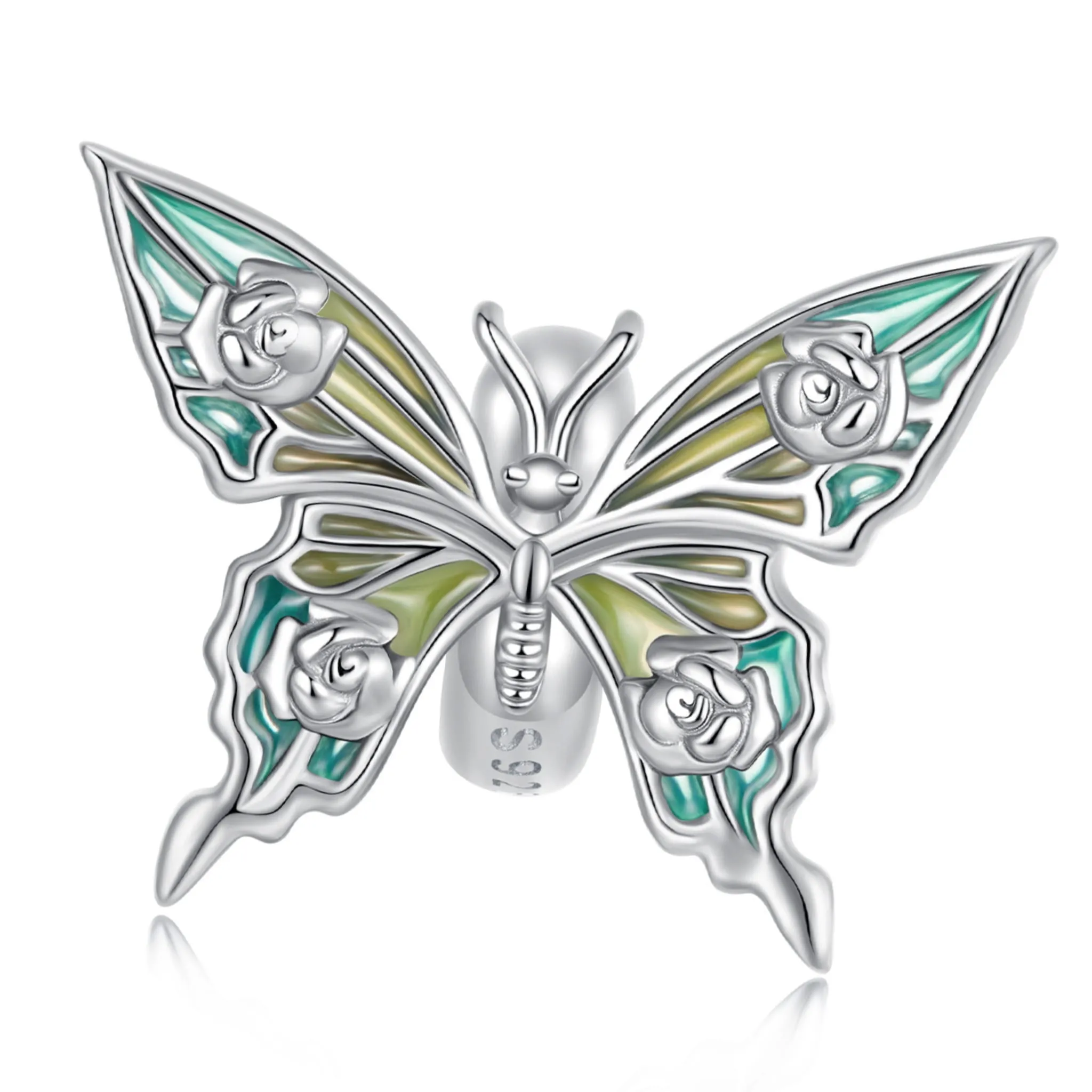 Srebrny charms stoper motyl beads srebro 925 koralik