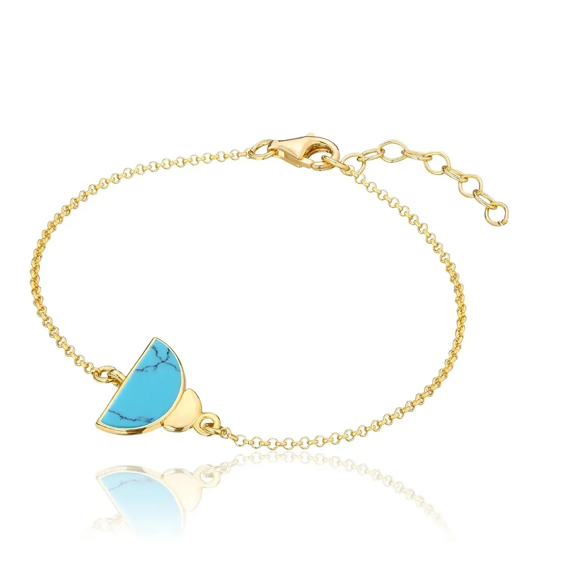 Bransoletka srebrna pozłacana z turkusem Future Turquoise