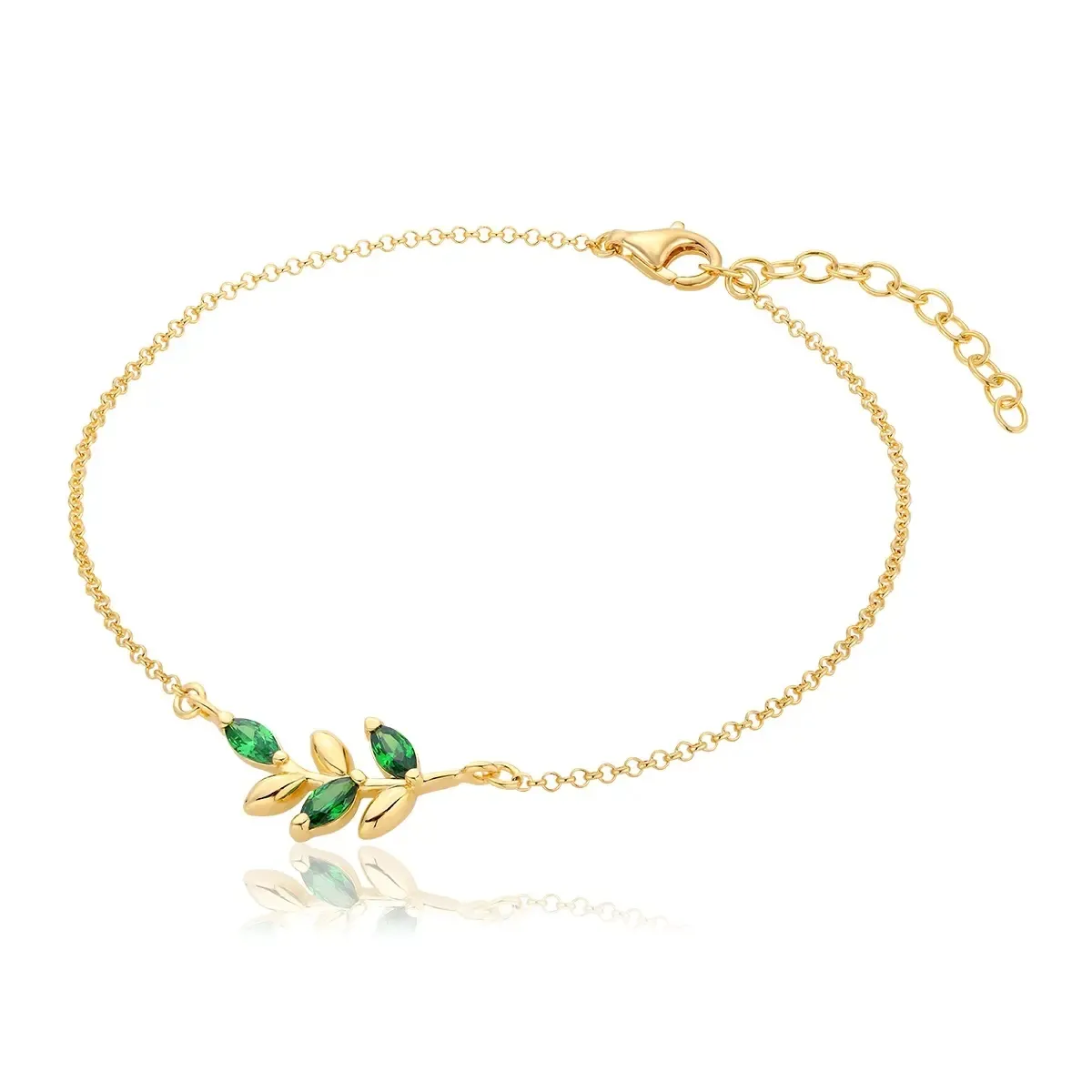 Bransoletka srebrna pozłacana z cyrkoniami Olena