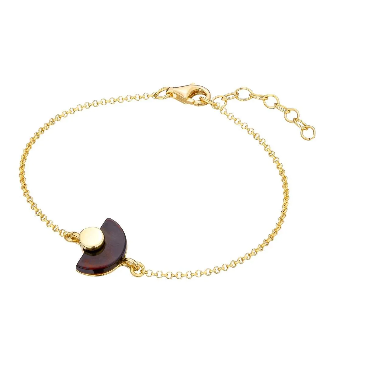 Bransoletka srebrna pozłacana z wiśniowym bursztynem Line-Haul