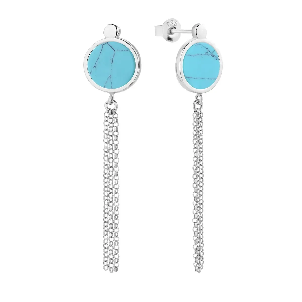 Kolczyki srebrne z turkusem Honey Eyes