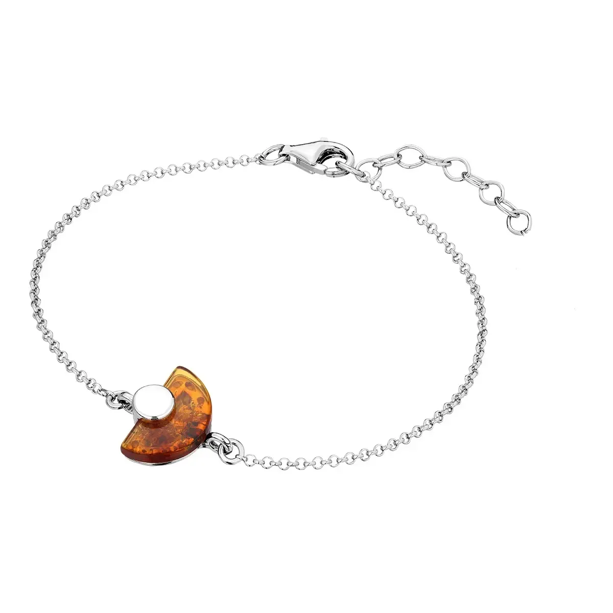 Bransoletka srebrna z koniakowym bursztynem Line-Haul