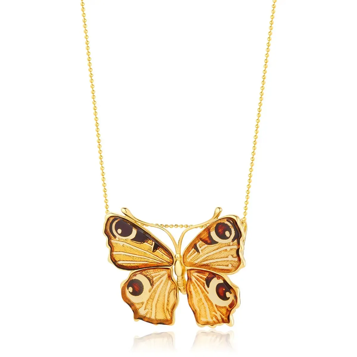 Zawieszka srebrna pozłacana motyl z bursztynem Butterfly Love