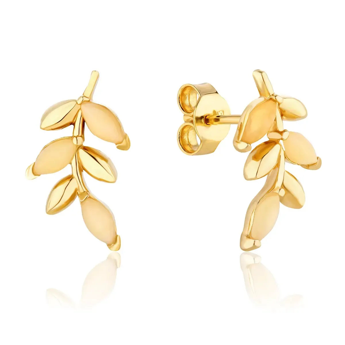 Kolczyki srebrne pozłacane z mlecznym bursztynem  Olena