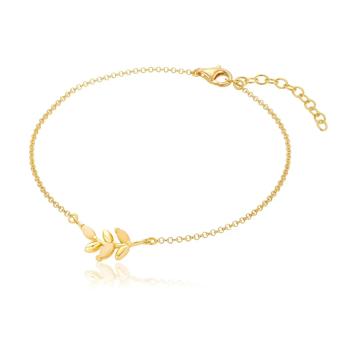 Bransoletka srebrna pozłacana z mlecznym bursztynem Olena