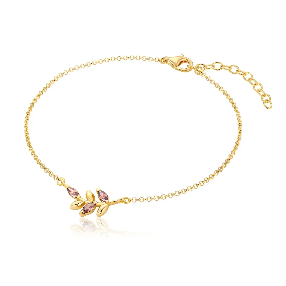 Bransoletka srebrna pozłacana z brązowymi cyrkoniami Olena