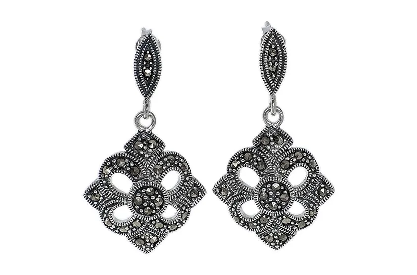 Srebrne kolczyki z markazytami