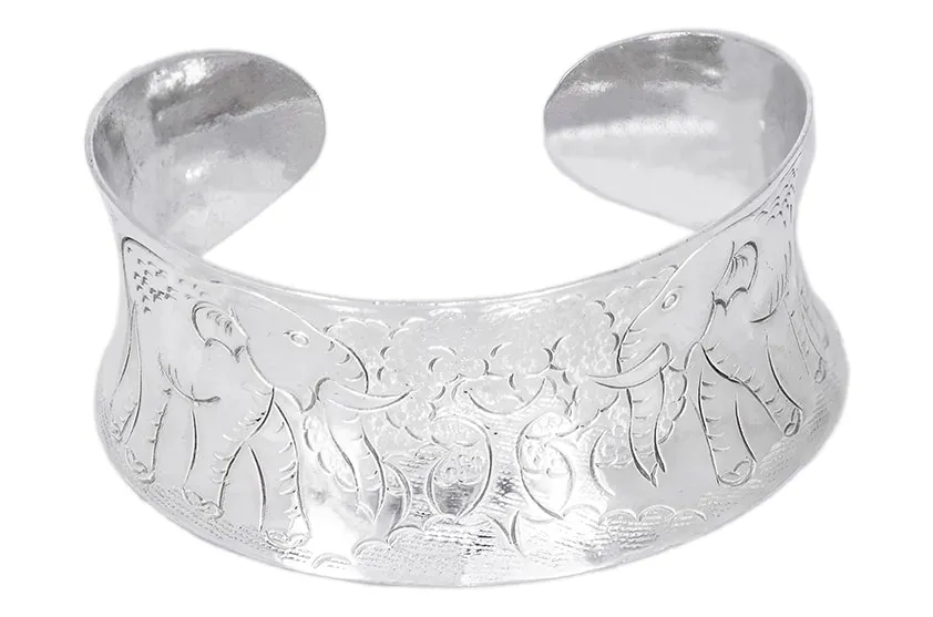 Srebrna bransoletka słonie