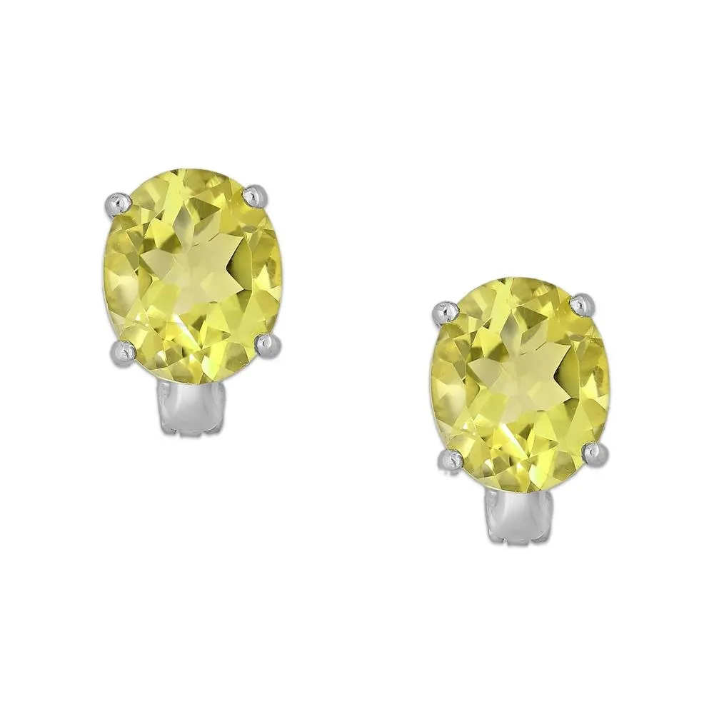 Srebrne kolczyki z lemon kwarcem